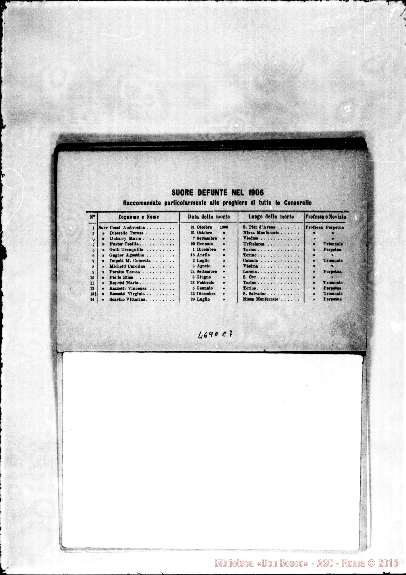 Fotogramma C 7 — 1907 Europa - Appaiono: Cogno, S. Giorgio Lomellina, Scutari (Turchia), S.te Marguerite (Fr.) (seconda), Marseille (seconda) (Fr.), S.te Jèrome (Fr.), Blancard (Fr.), St. Cyr (seconda) (Fr.), Lyon (Fr.) - Spariscono: Fourquières, Montpellier, Sarrià-seconda, Briga