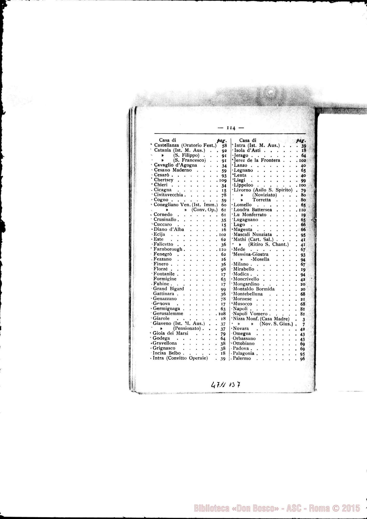 Fotogramma B 7 — 1912 Europa - Appaiono: Agliano, Tortona, Bagnolo, Tor.-Valsalice, Musocco, Padova, Napoli (secónda), Roma-M. Liberatrice, Roma-Addolorata - Spariscono: Busto Arsizio, Cadorago, Parco