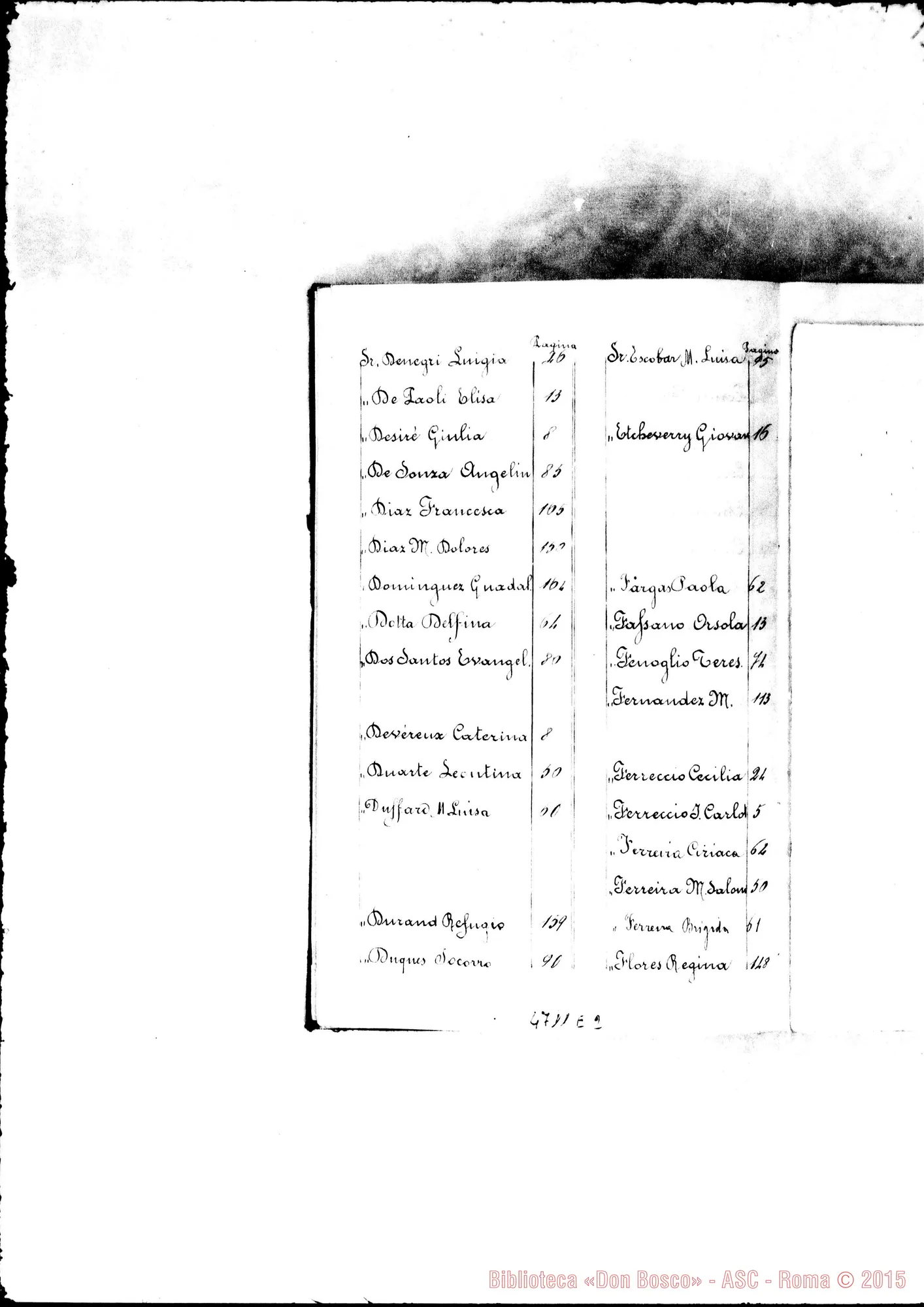 Fotogramma E 2 — America - Appaiono: Avellaneda (Arg.), Trelew (Arg.), Batataes (seconda) (Bras.), Niteroi (seconda) (Bras.), Santa Isabel (Paraguay), Villa Muñoz (Paraguay), Porvenir (Arg.), Port Stanley (Arg.), Sangradoruo (Bras.), Santiago (terza E quarta) (Chile), Bogotá (Colombia), Chía (Colombia), Guadalupe (Colombia), Guatavita (Colombia), La Ceja (Colombia), Guayaquil (Ecuador), Sig-Sig (Ecuador), Chalchuapa (S. Salvador), Granada (S. Salvador), Tegucigalpa (S. Salvador), Colima (Messico), Montemorelos (Messico), Paterson (Stati Uniti) - Spariscono: Atahualpa, Fortín Mercedes, Dawson, La Paz, Gualaquiza