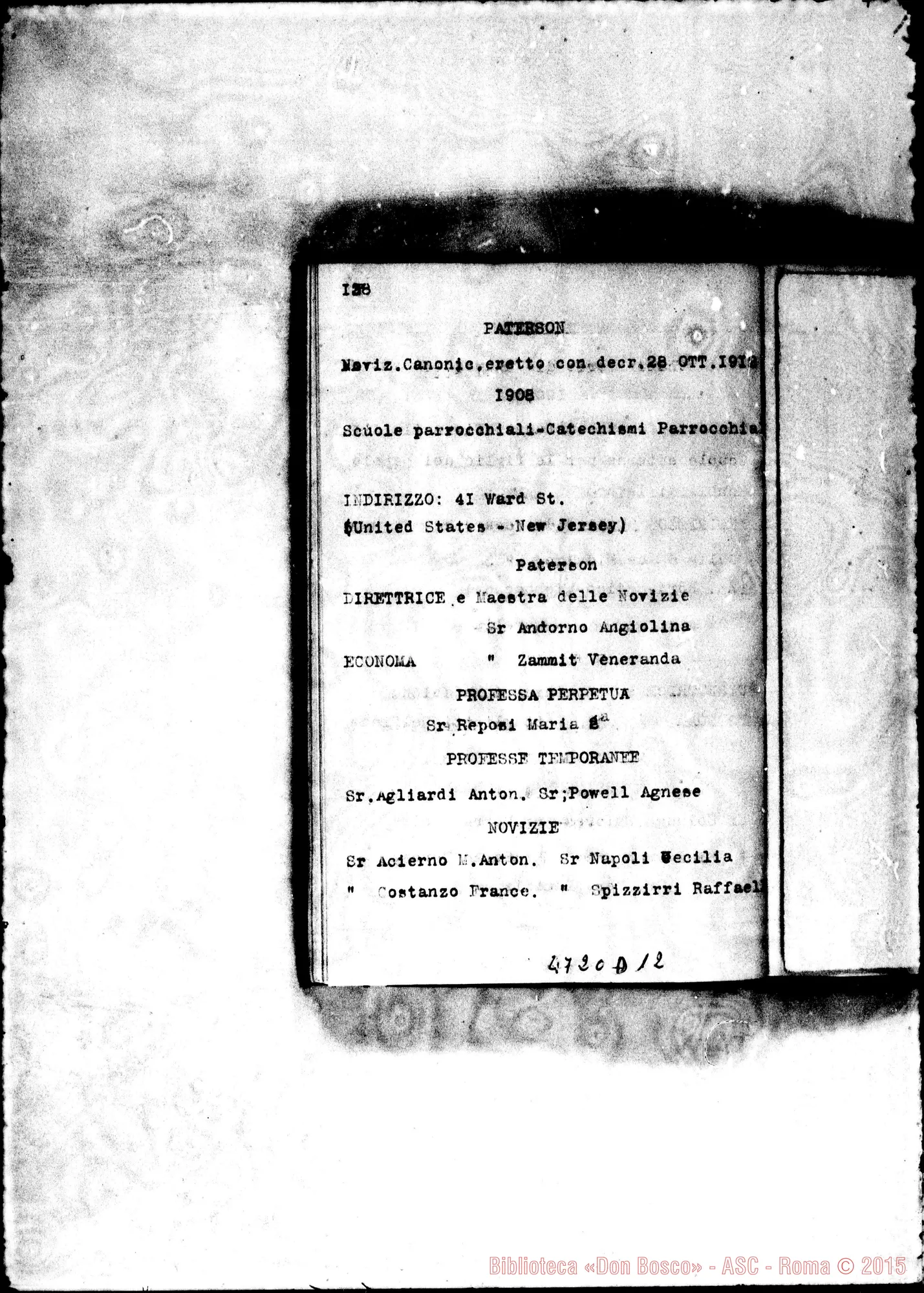 Fotogramma D 12 — America - Appaiono: S. Pauolo (Bras.), Corumbá (seconda) (Bras.), Chunchi (Ecuador), Granada (seconda) (S. Salvador), Atlantic City (Stati Uniti), Messico (seconda), Paterson (seconda) (Stati Uniti) - Spariscono: Puebla (seconda)