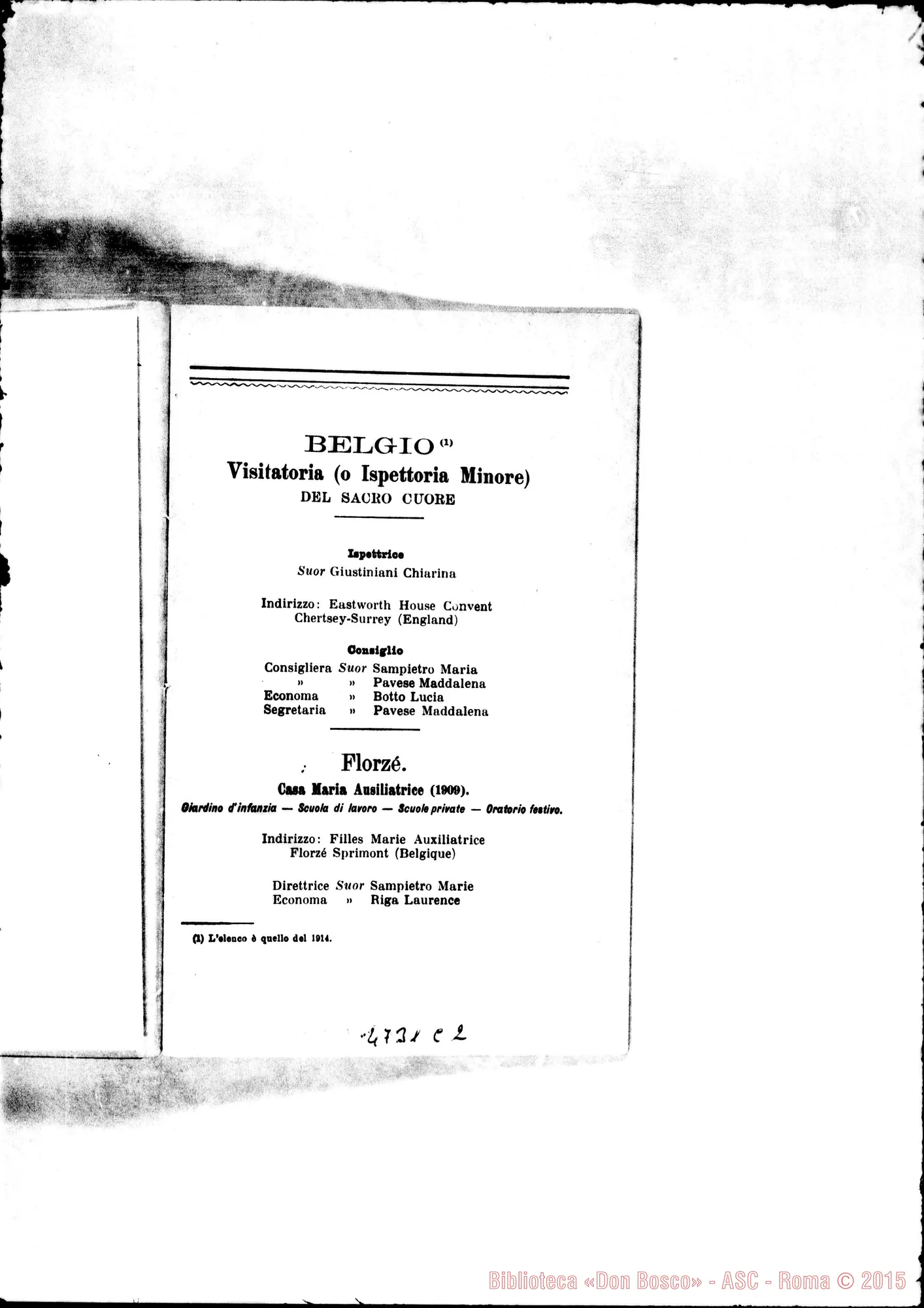 Fotogramma C 2 — 1916 Europa - Appaiono: Genova (terza E quarta), S. Pietro d’Olba, S. Pietro Novello, La Spezia, Varazze (seconda), Cervignasco, Roppolo Castello, Tor.-Regina Margherita, Tor.-Monte Rosa, Verrés, Novara (seconda), Casinalbo, Cimetta, Legnano (seconda), Treviglio, Collesalvetti, Marina di Pisa, Pisa, Guspini, Marano di Napoli, Roma-Gesù Nazareno, Acireale (seconda), Brancaleone, Calatabiano, S. Agata di Militello, Alessandria d’Egitto - Spariscono: Asti (terza), Cassolnovo (terza), Germignana, Gioia dei Marsi, Pesinetto, Sagrado, Scutari (terza), Tor.-Martinetto, Tor.-Valsalice