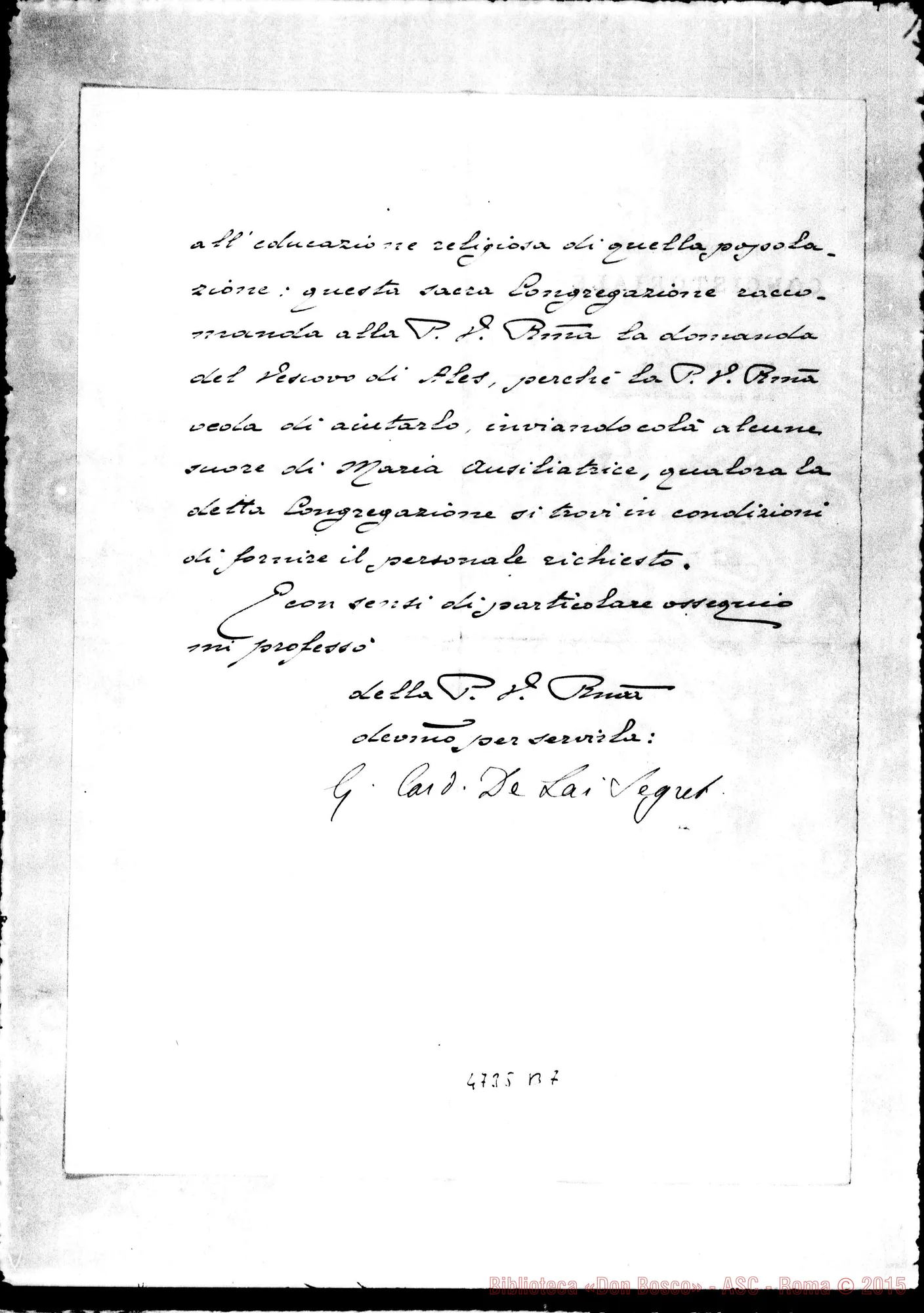 Fotogramma B 7 — Ales (Cagliari): De Lai, card.-Albera Paolo. Roma, 1-07-1911