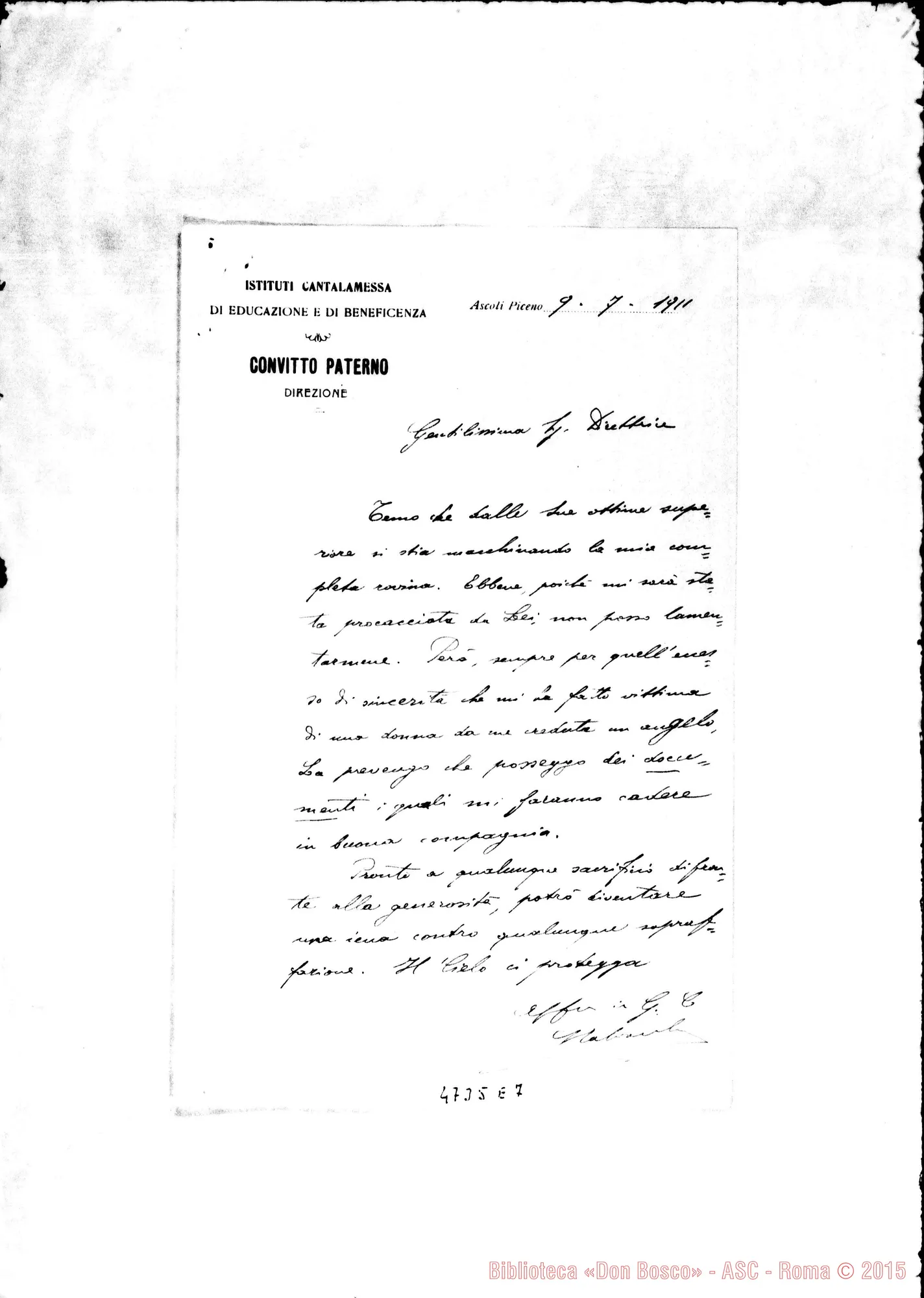 Fotogramma E 7 — Talvacchia Stefano, sac.-Direttrice. Ascoli P., 9-07-1911