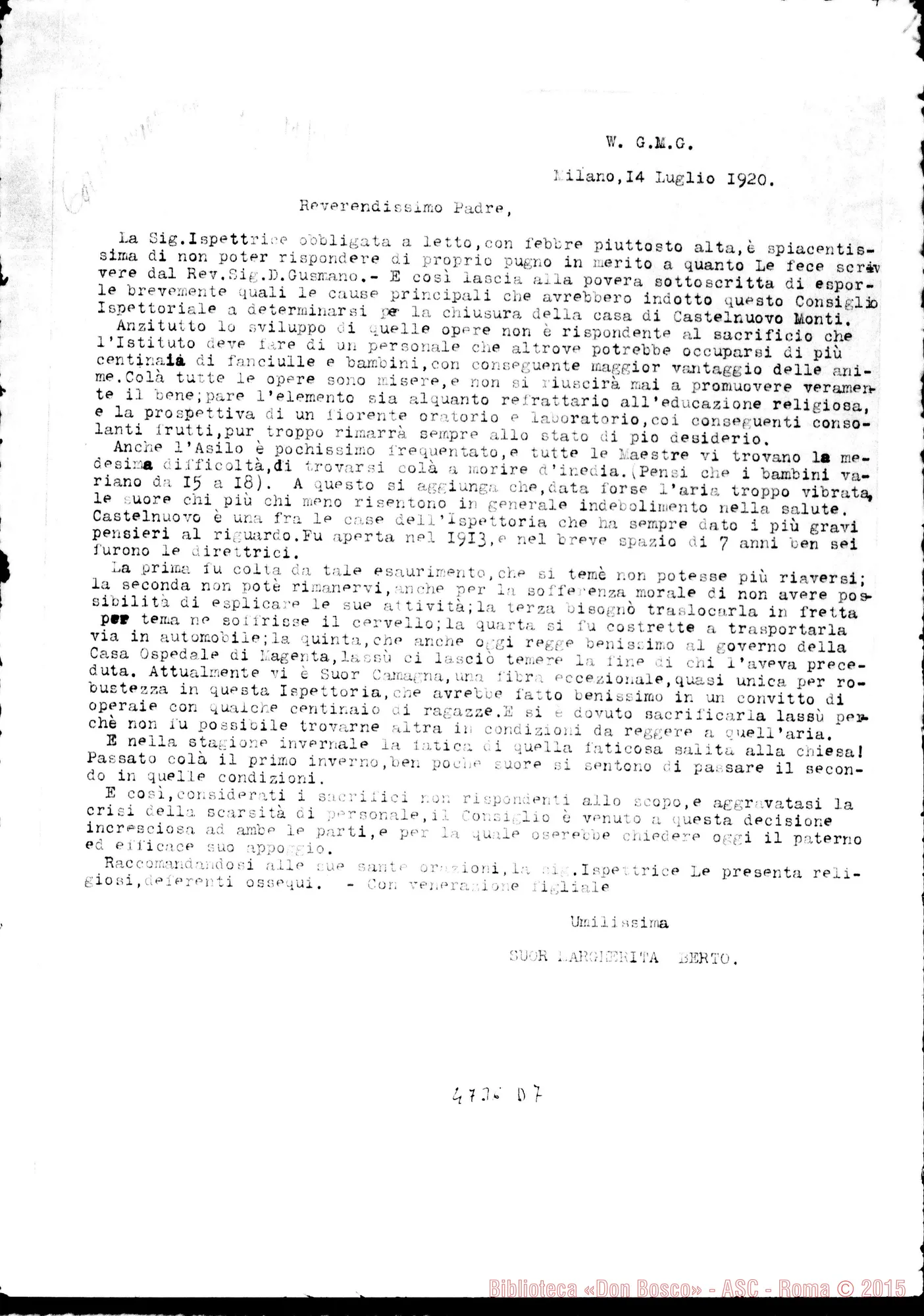 Fotogramma D 7 — Berto Suor Margherita-Rev.mo Padre. Milano, 14-07-1920. Copia