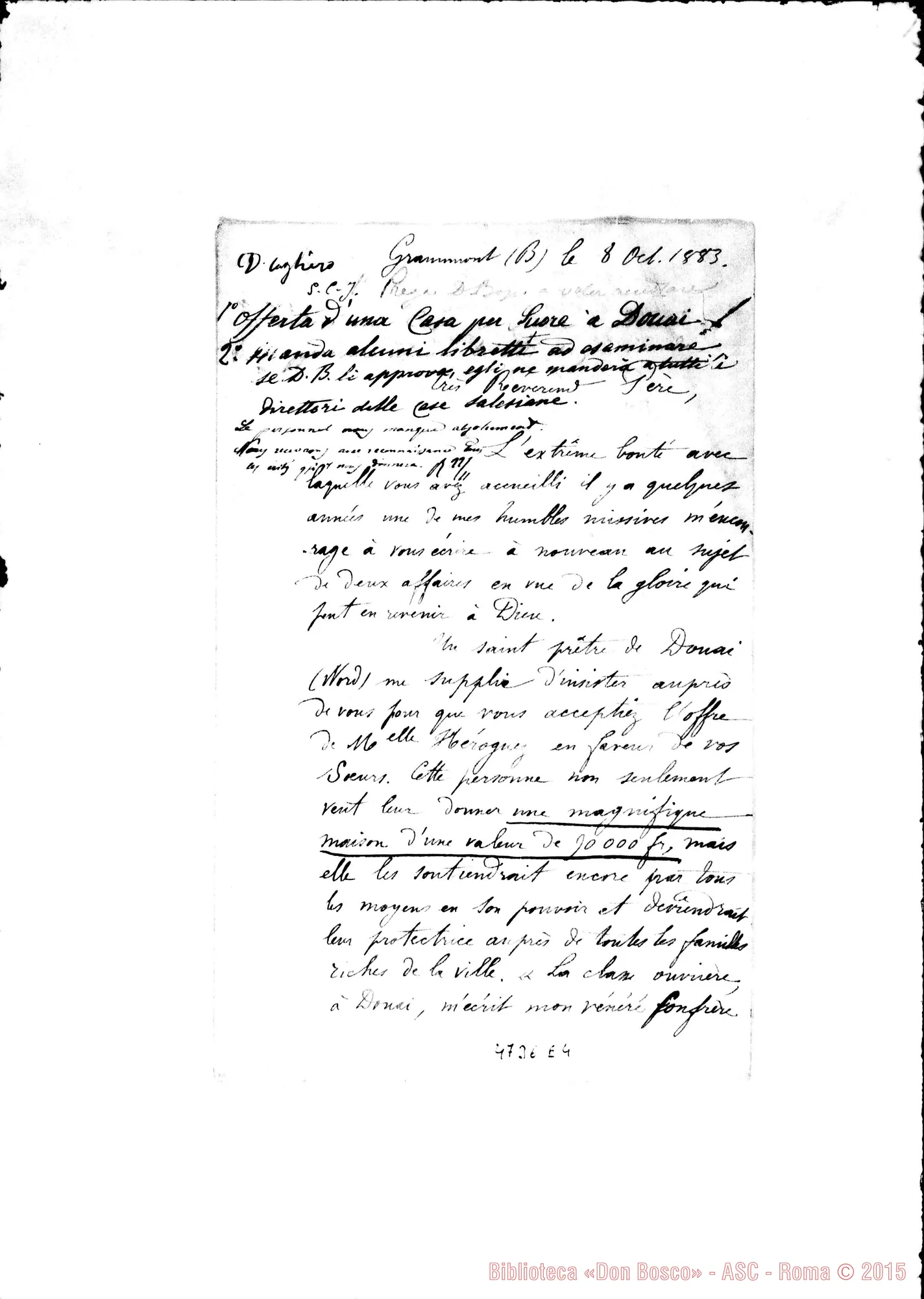 Fotogramma E 4 — Douai: Don Charles Legrand-Don Bosco. Grammont, 8-10-1883