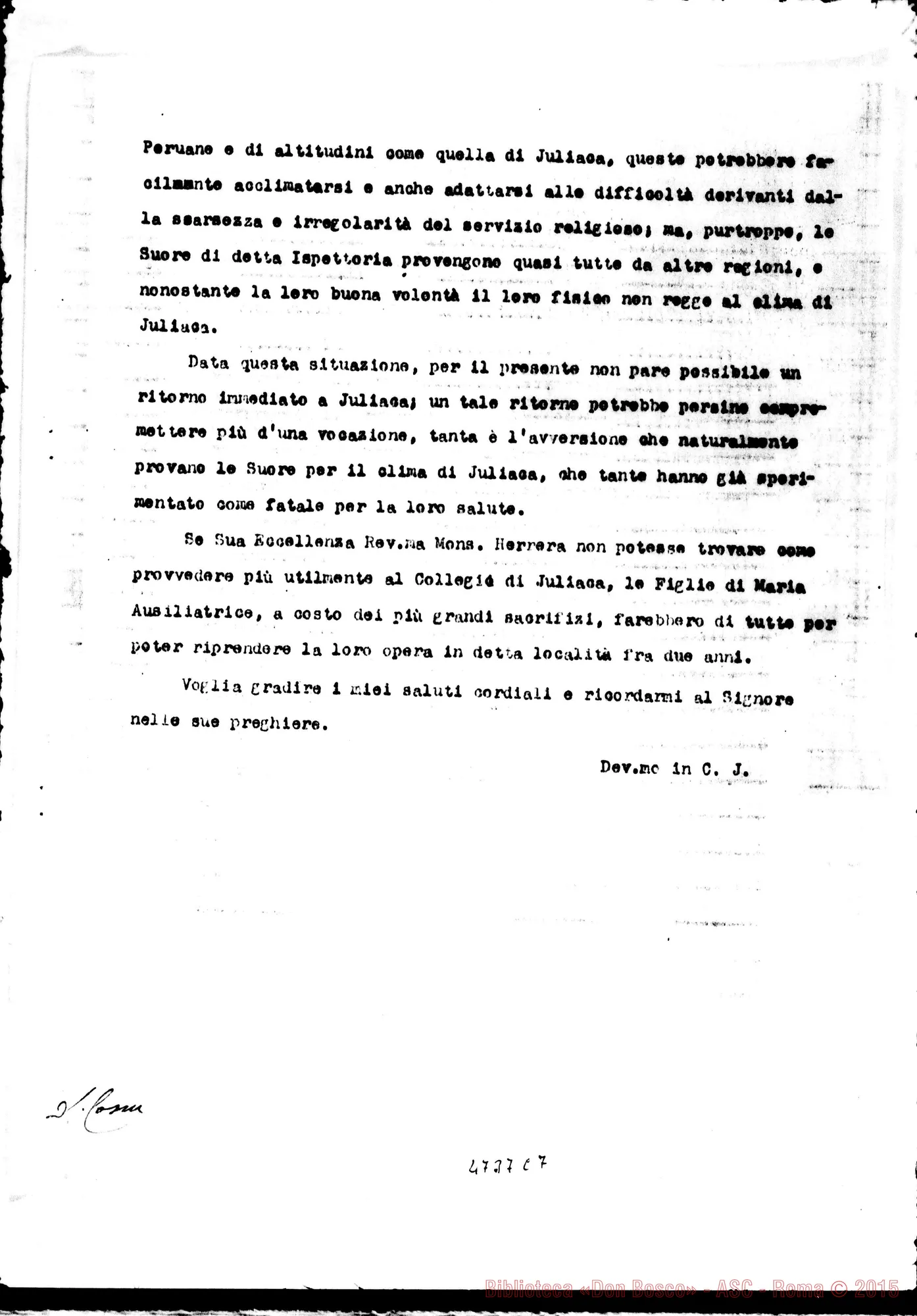 Fotogramma C 7 — Don Cossu Pietro-Don Tomasetti. Torino, 6-06-1936. All. copia della lett. del Vesc. Salvator Herrera del 19-03-1935