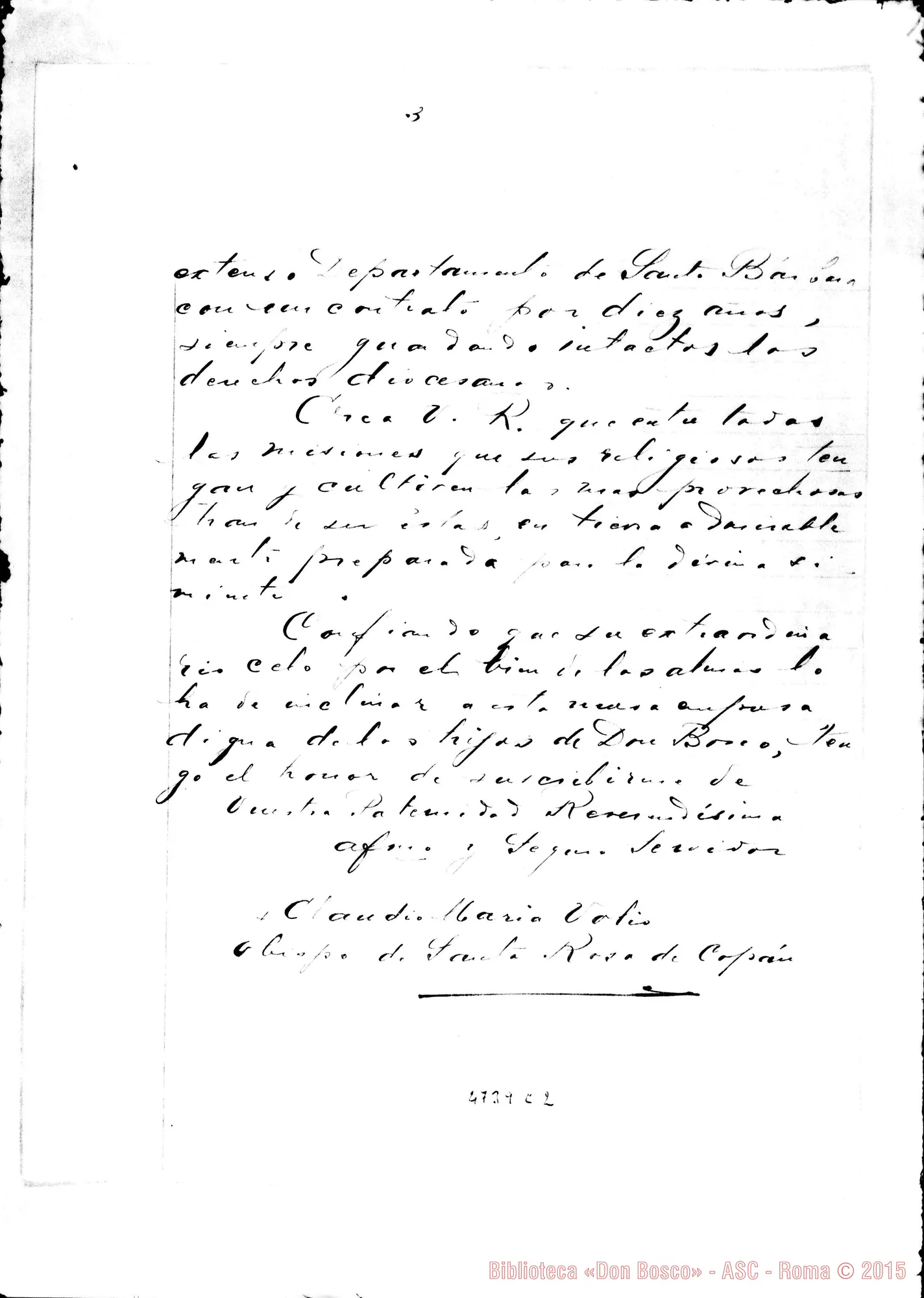 Fotogramma C 2 — Santa Barbara: Claudio Maria Volio, vesc. di S.ta Rosa di Copàn-D. Albera. Copàn, 8-08-1920