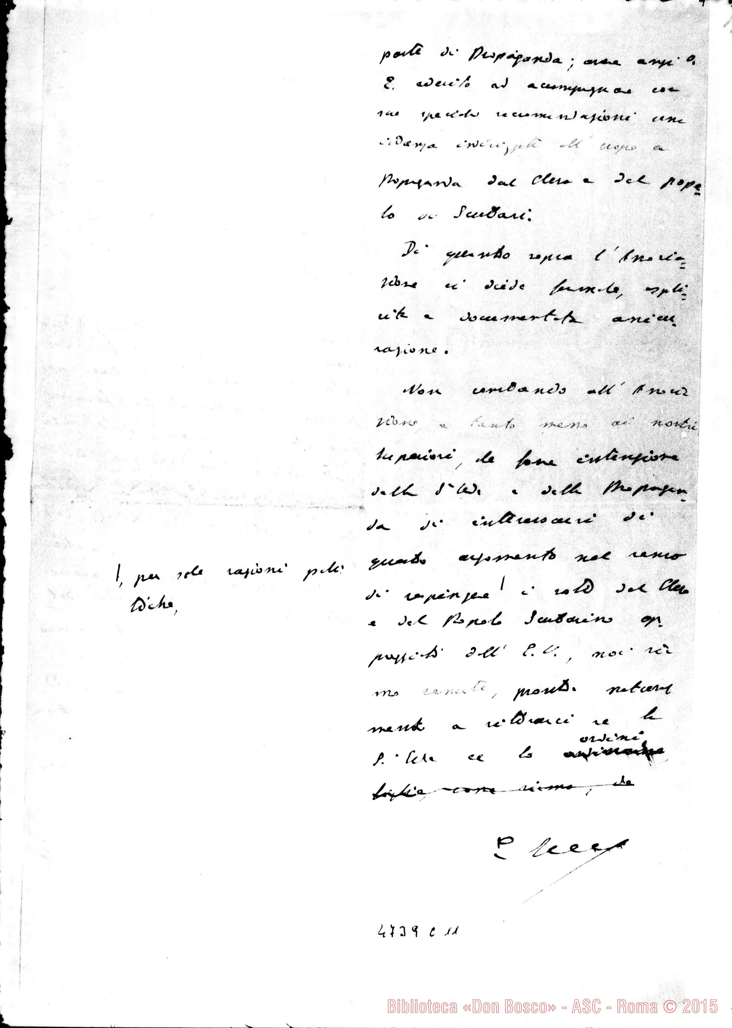 Fotogramma C 11 — Schiaparelli: promemoria. Unito alla lettera del 3-01-1907