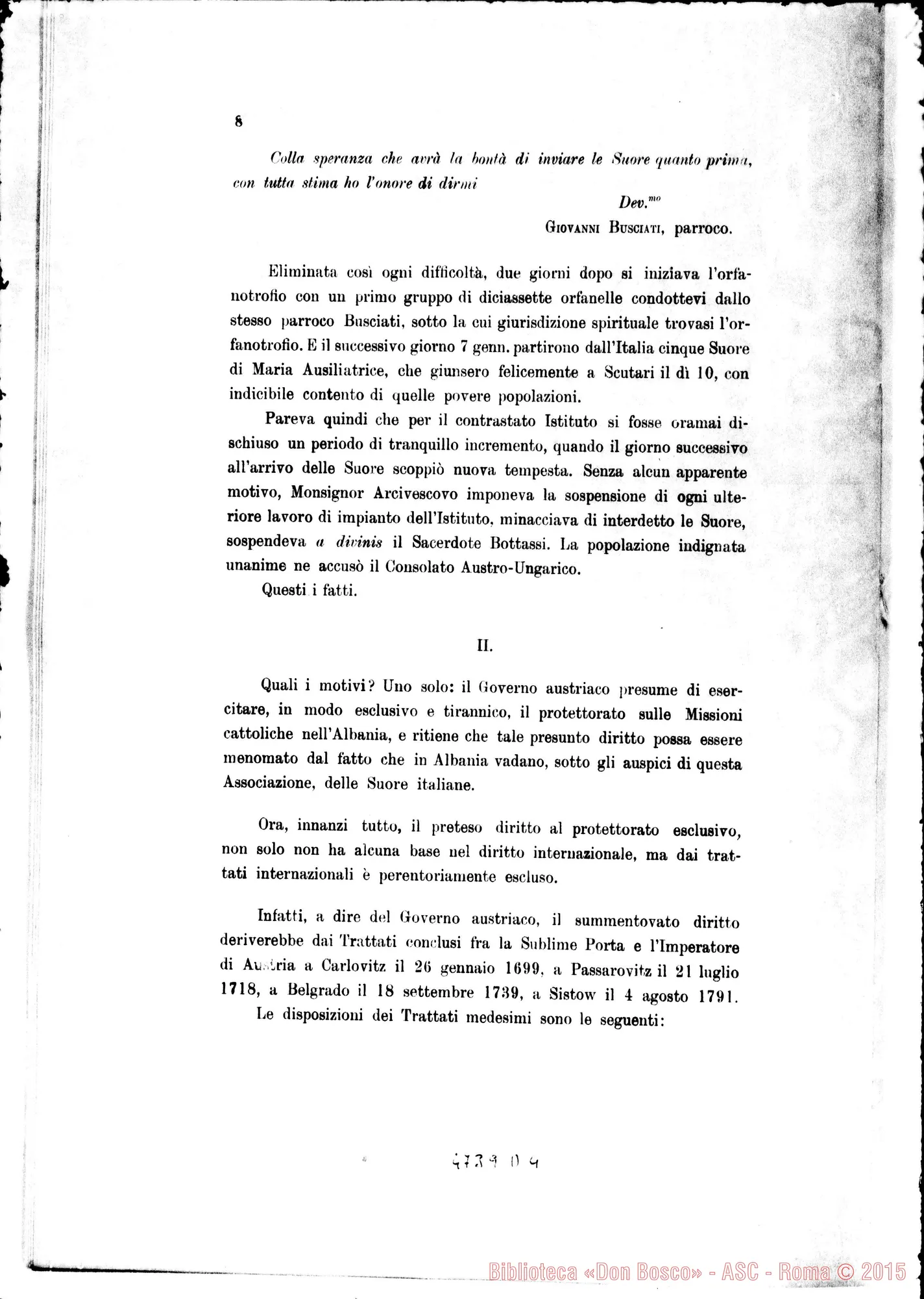 Fotogramma D 4 — Memoria: Fondazione di un Orfanotrofio Femminile. Stampato