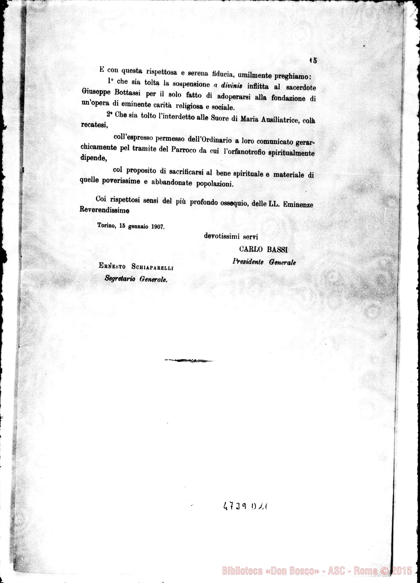 Fotogramma D 11 — Memoria: Fondazione di un Orfanotrofio Femminile. Stampato