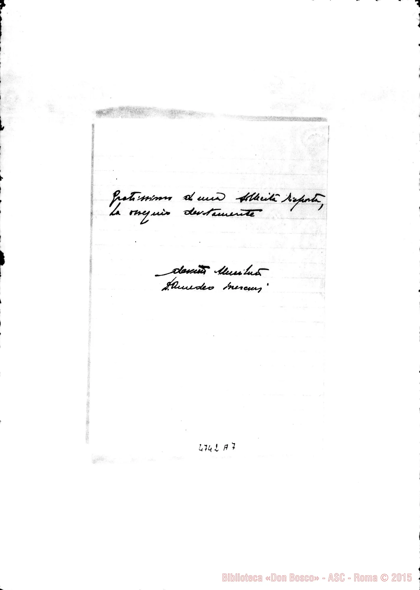 Fotogramma A 7 — Amedeo Mercuri, sac.-Don Amadei. Senigallia, 9-09-1930