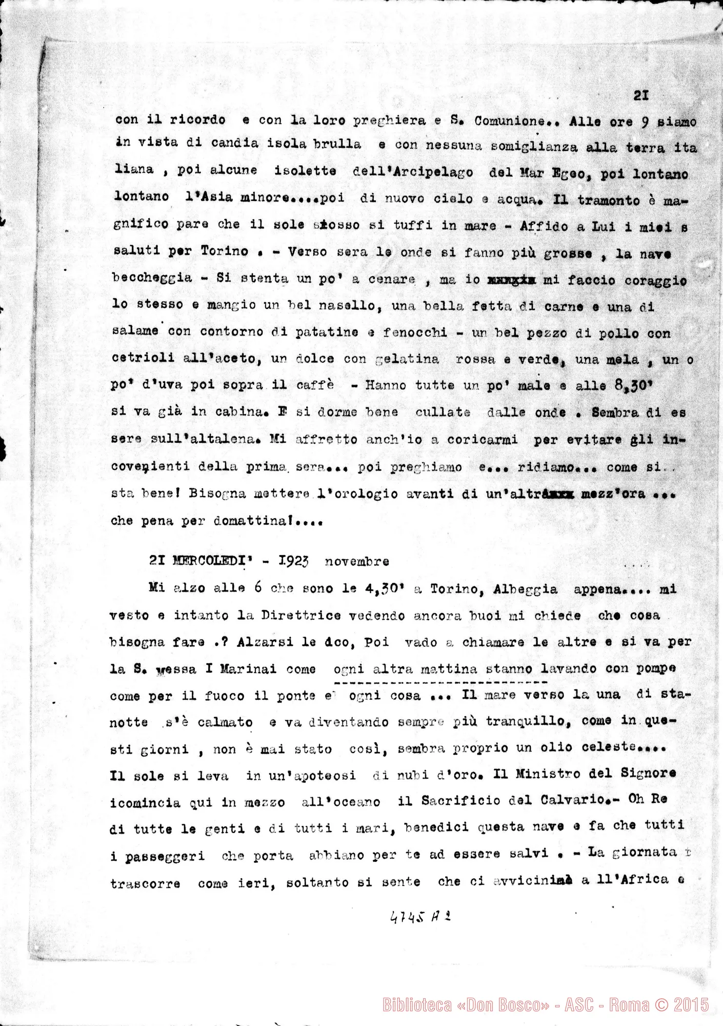 Fotogramma A 2 — Suor Berrà Giulia: Diario del suo viaggio nell’Assam. Copia dt.