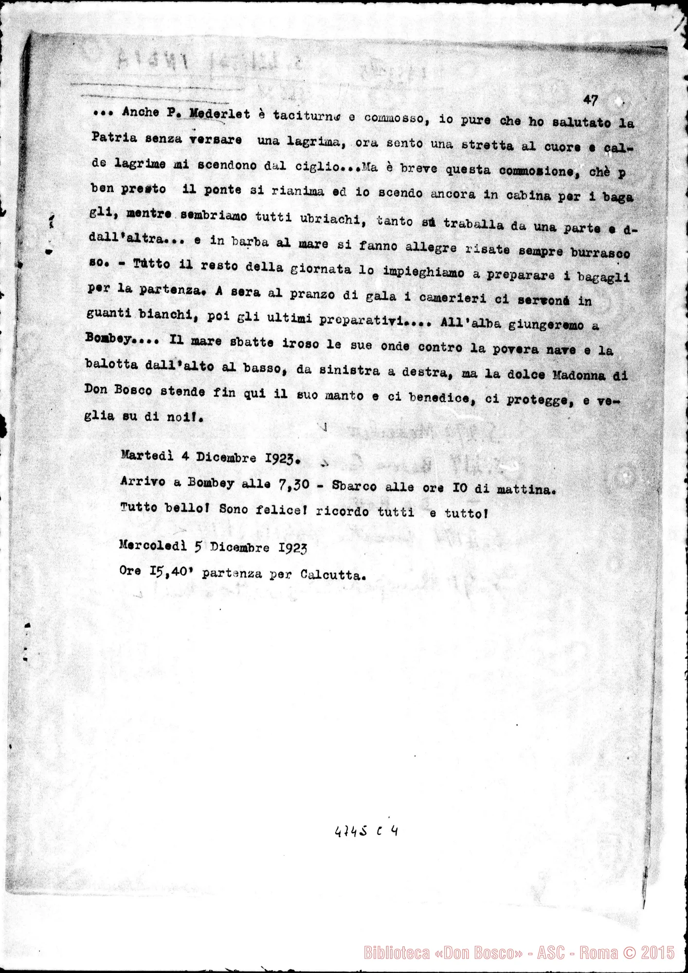 Fotogramma C 4 — Suor Berrà Giulia: Diario del suo viaggio nell’Assam. Copia dt.