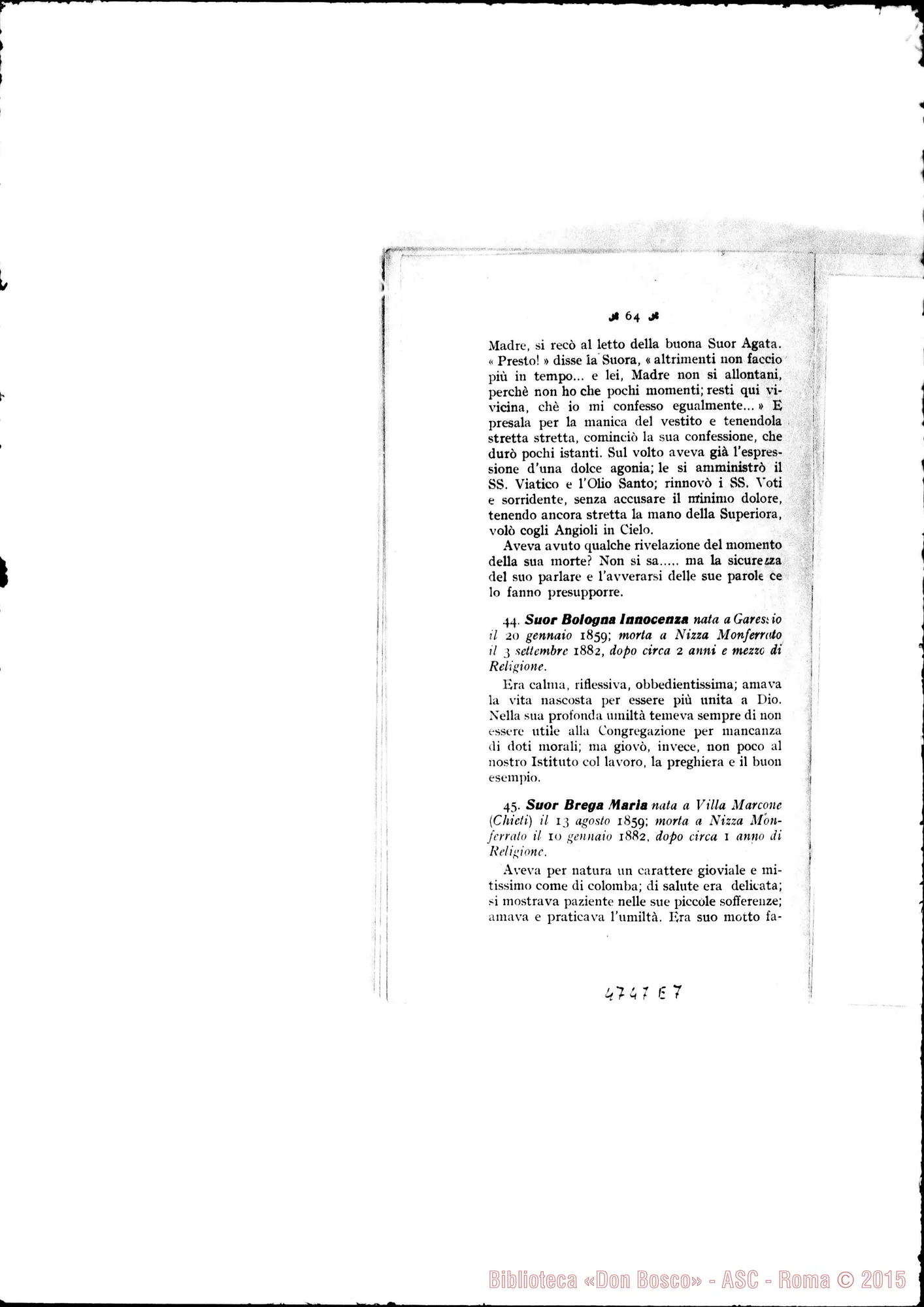 Fotogramma E 7 — Defunte nell’anno 1883 con cenni biografici