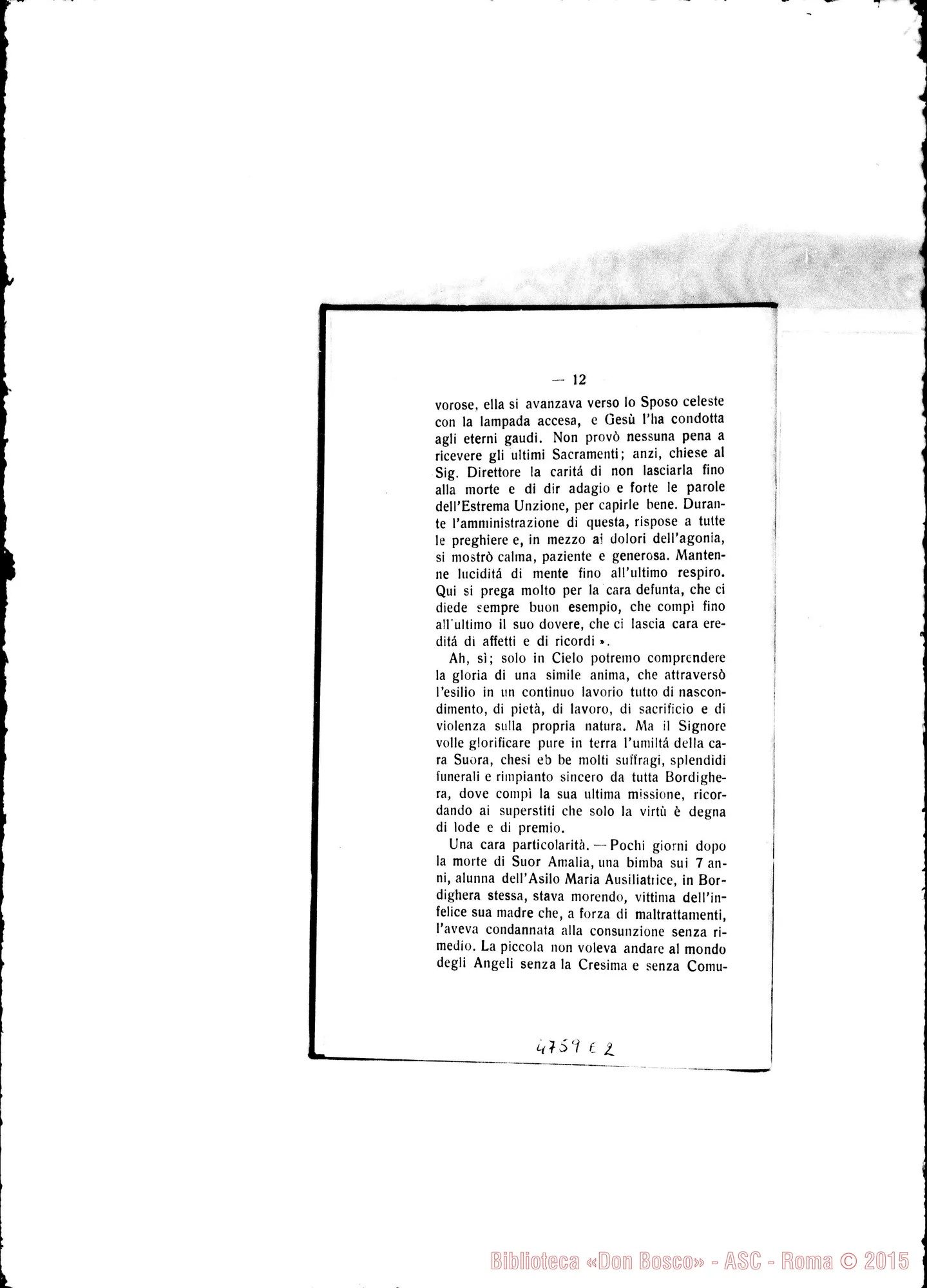 Fotogramma E 2 — Defunte nell’anno 1903 con cenni biografici