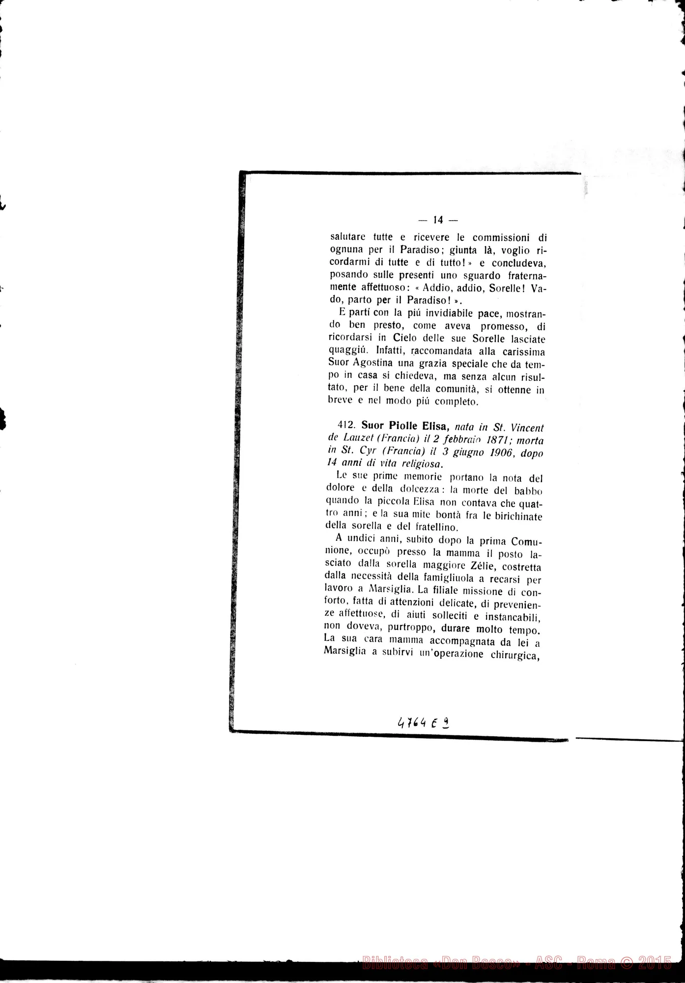 Fotogramma E 2 — Defunte nell’anno 1906 con cenni biografici