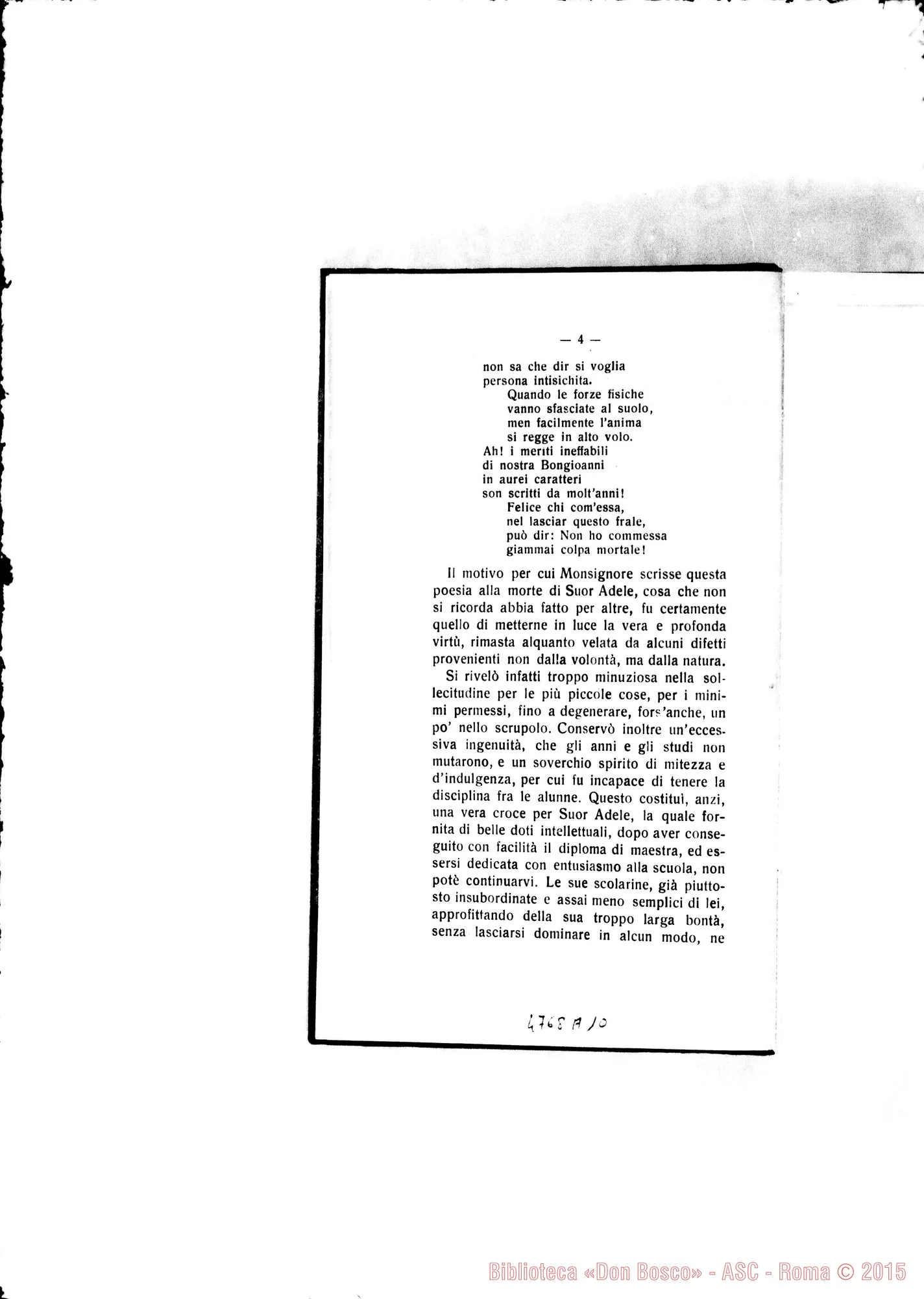 Fotogramma A 10 — Defunte nell’anno 1909 con cenni biografici