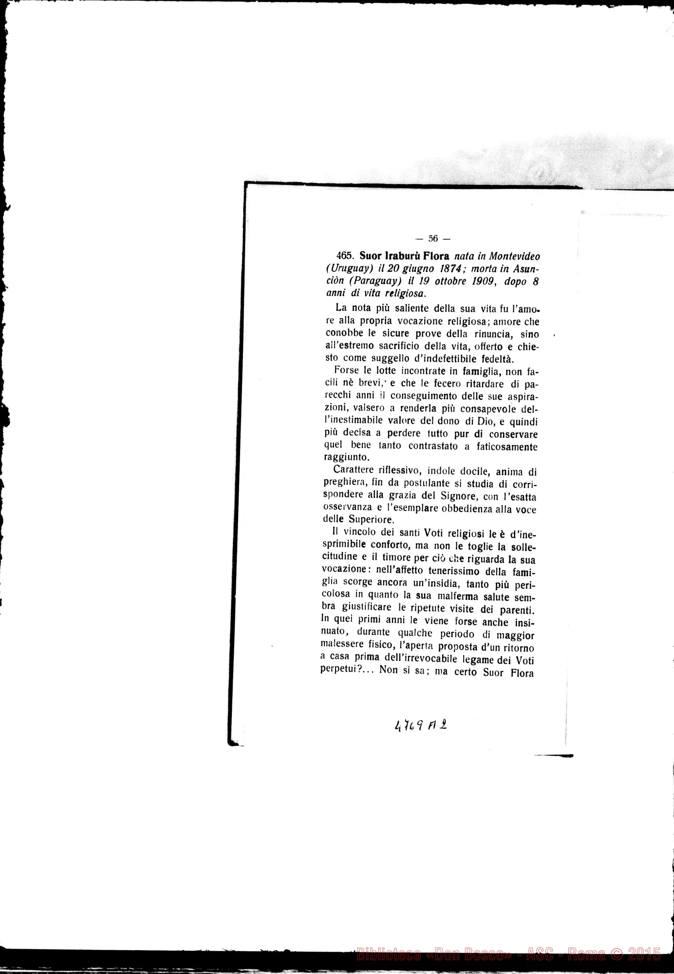 Fotogramma A 2 — Defunte nell’anno 1909 con cenni biografici