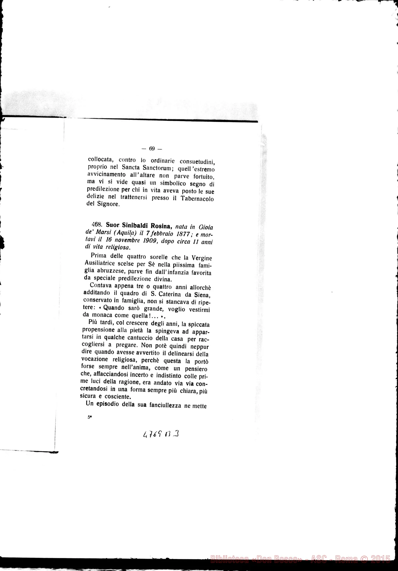 Fotogramma B 3 — Defunte nell’anno 1909 con cenni biografici