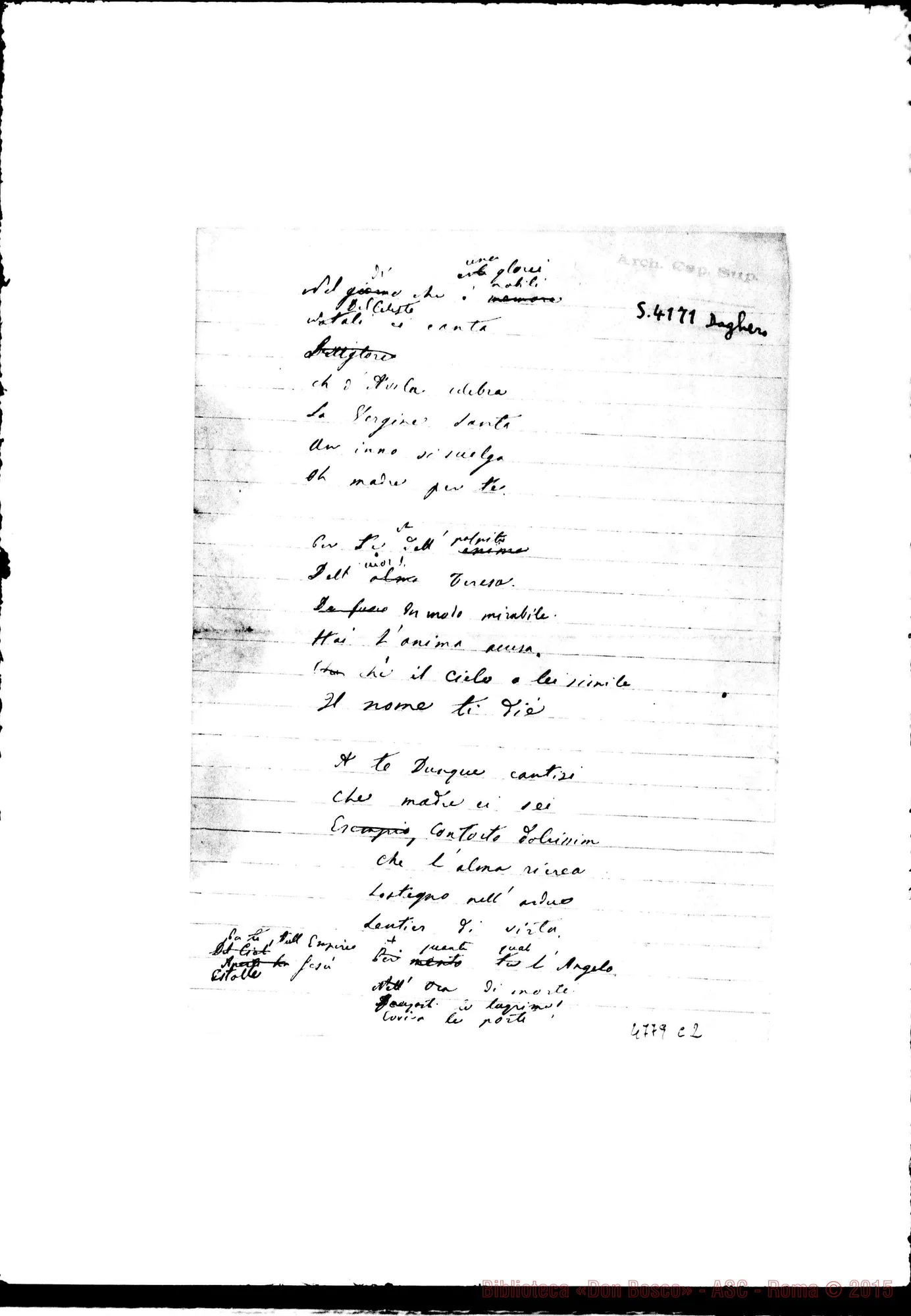 Fotogramma C 2 — Alla Madre Superiora. Inno. Ms. Lemoyne, 1885