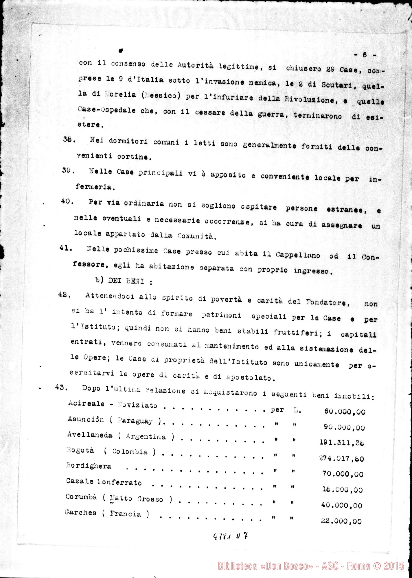 Fotogramma D 7 — Relazione alla Sacra Congr. dei W. E RR.. Nizza Monf., 24-02-1920 Copia dt. con firme del Consiglio Superiore delle Suore