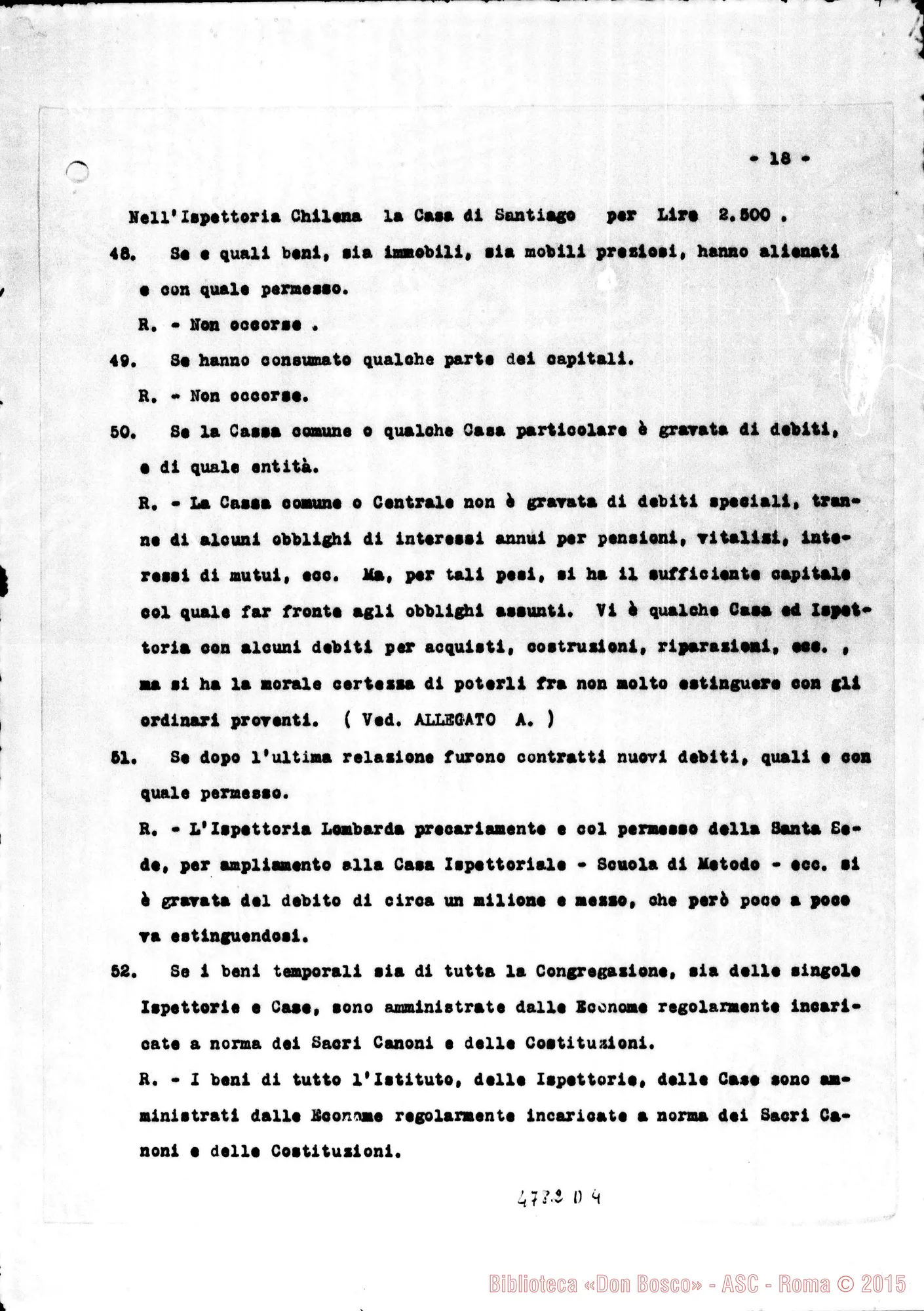 Fotogramma D 4 — Relazione alla Sacra Congr. dei W. E RR.. Nizza Monf., 24-06-1928 Copia dt. con firme del Consiglio Superiore delle Suore