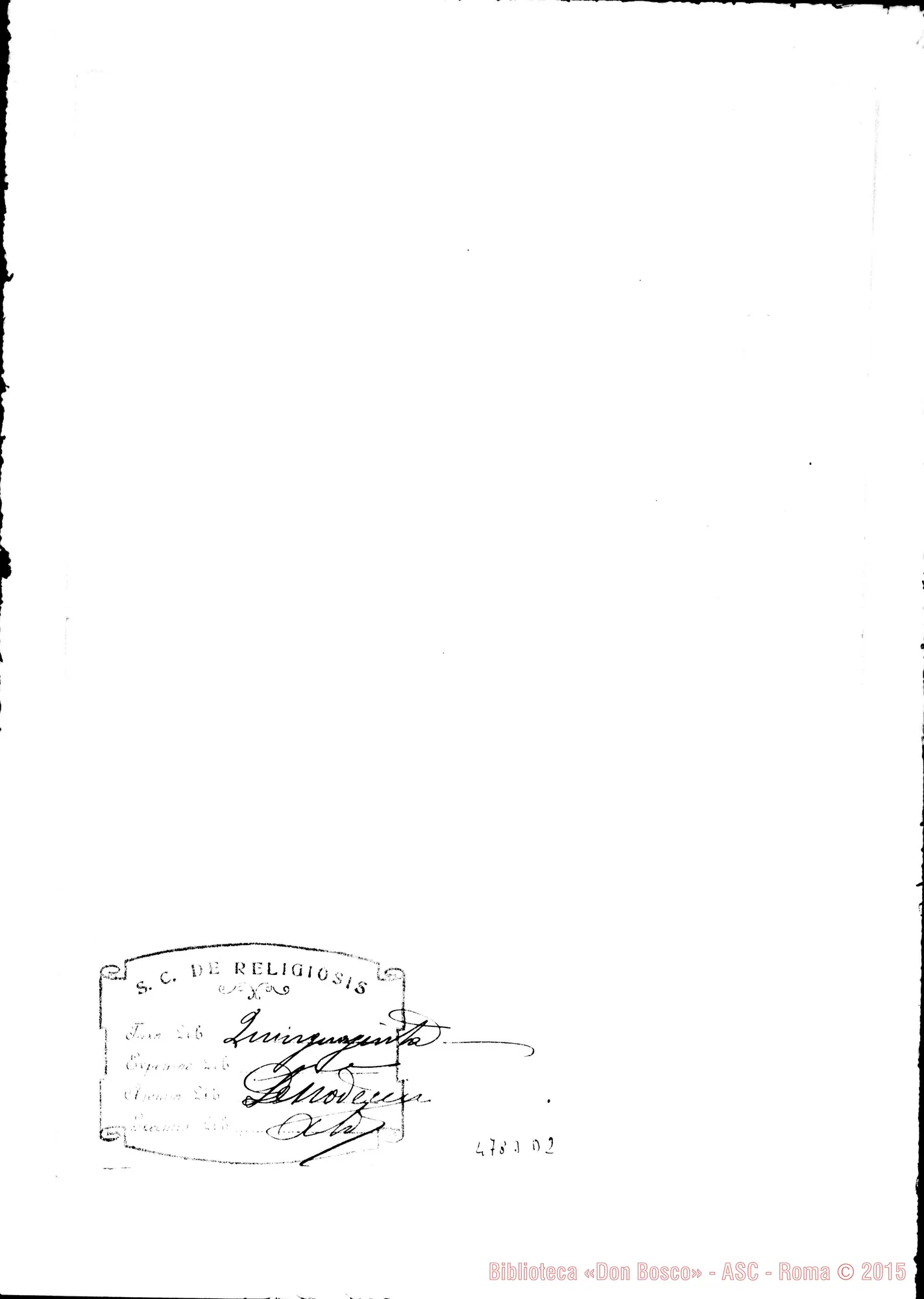 Fotogramma D 2 — Arciconfraternita di Maria Ausiliatrice: facoltà di aggregazione di altre Associazioni dello stesso nome E scopo. Roma, 31-07-1913