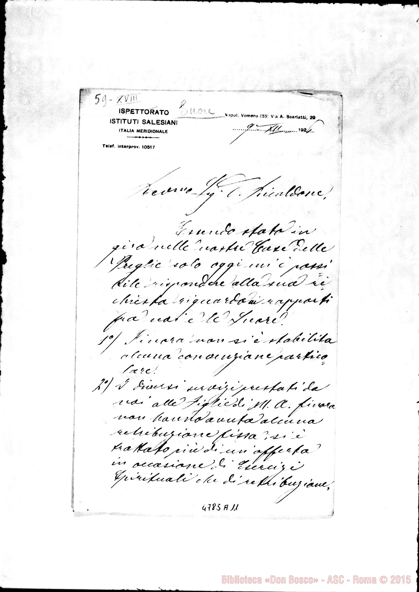 Fotogramma A 11 — D. Persiani Arnaldo-D. Ricaldone. Napoli, 9-12-1926