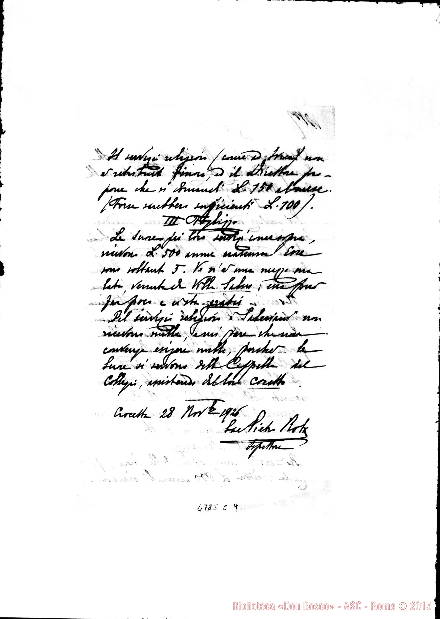 Fotogramma C 9 — D. Rota Pietro: osservazioni sulla Convenzione. Crocetta, 28-11-1926