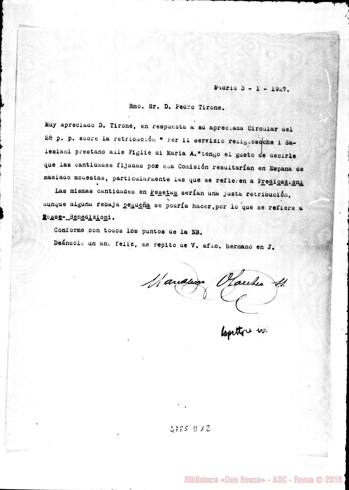 Fotogramma D 12 — D. Olaechea Marcelino-D. Tirone Pietro. Madrid, 3-01-1927