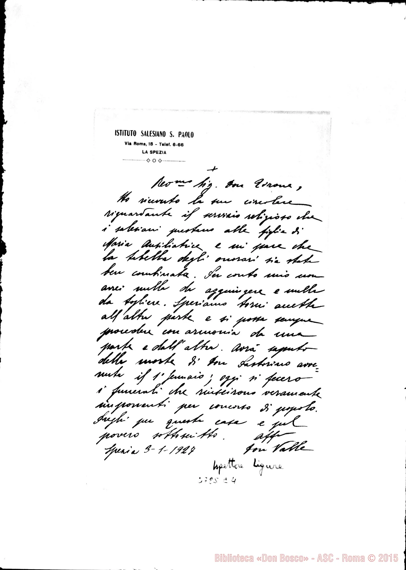 Fotogramma E 4 — D. Valle Paolo-D. Tirone. La Spezia, 3-01-1927