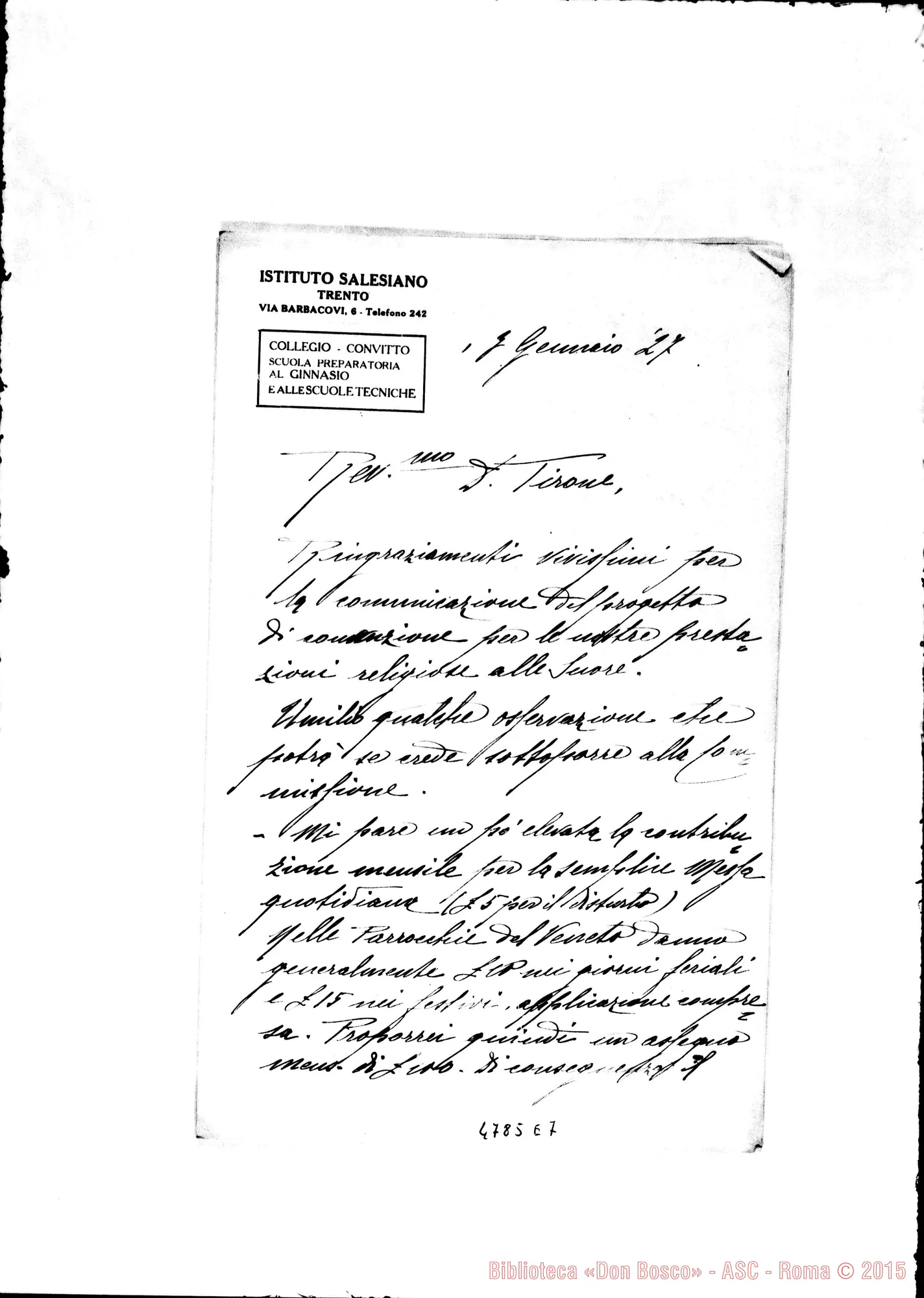Fotogramma E 7 — D. Festini Giuseppe-D. Tirone. Trento, 7-01-1927
