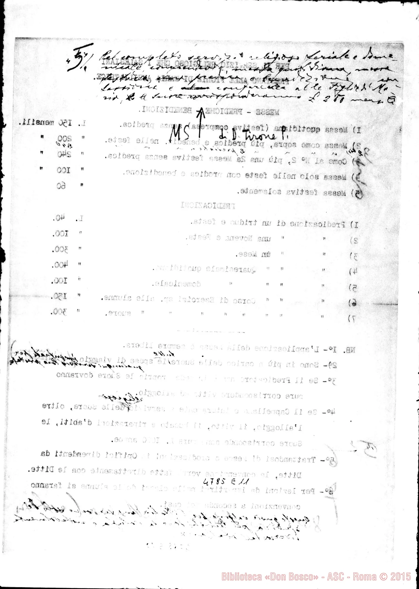 Fotogramma E 11 — D. Tirone: osservazioni ai prezzi