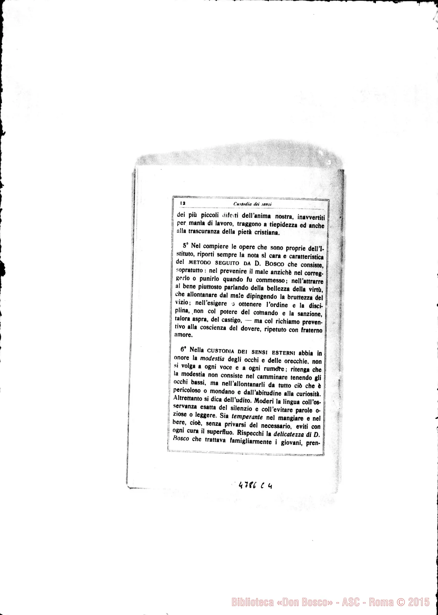 Fotogramma C 4 — Spirito dell’istituto: «Ritratto morale della Figlia di Maria Ausiliatrice» Stampato attribuito A D. Marenco. Torino, 1917 Statistiche: Brevissime notizie del Consiglio E Ispettrici. Ottobre 1937