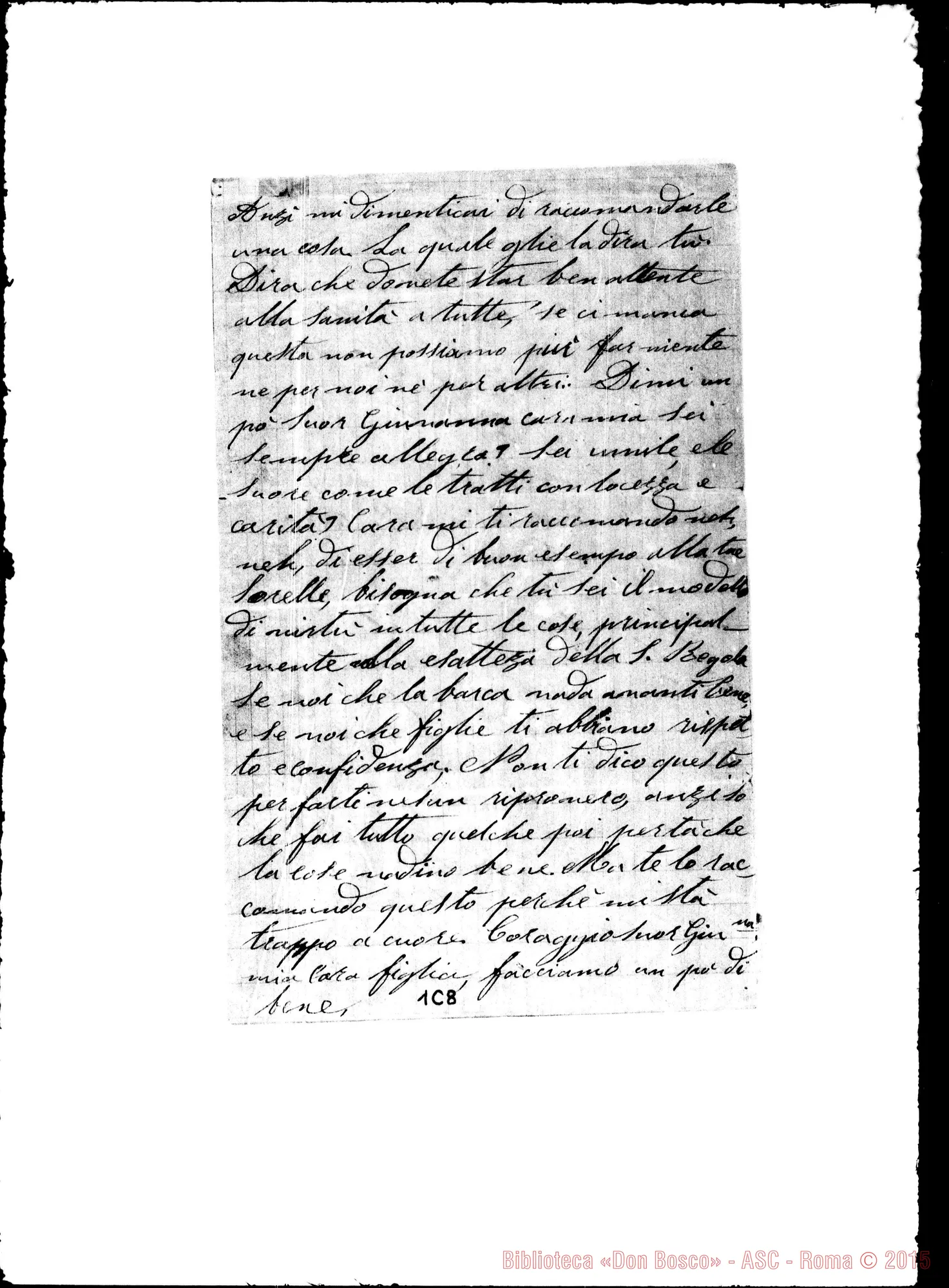 Fotogramma C 8 — Suor Giovanna Borgna Nizza, 20-10-1879 Autografa