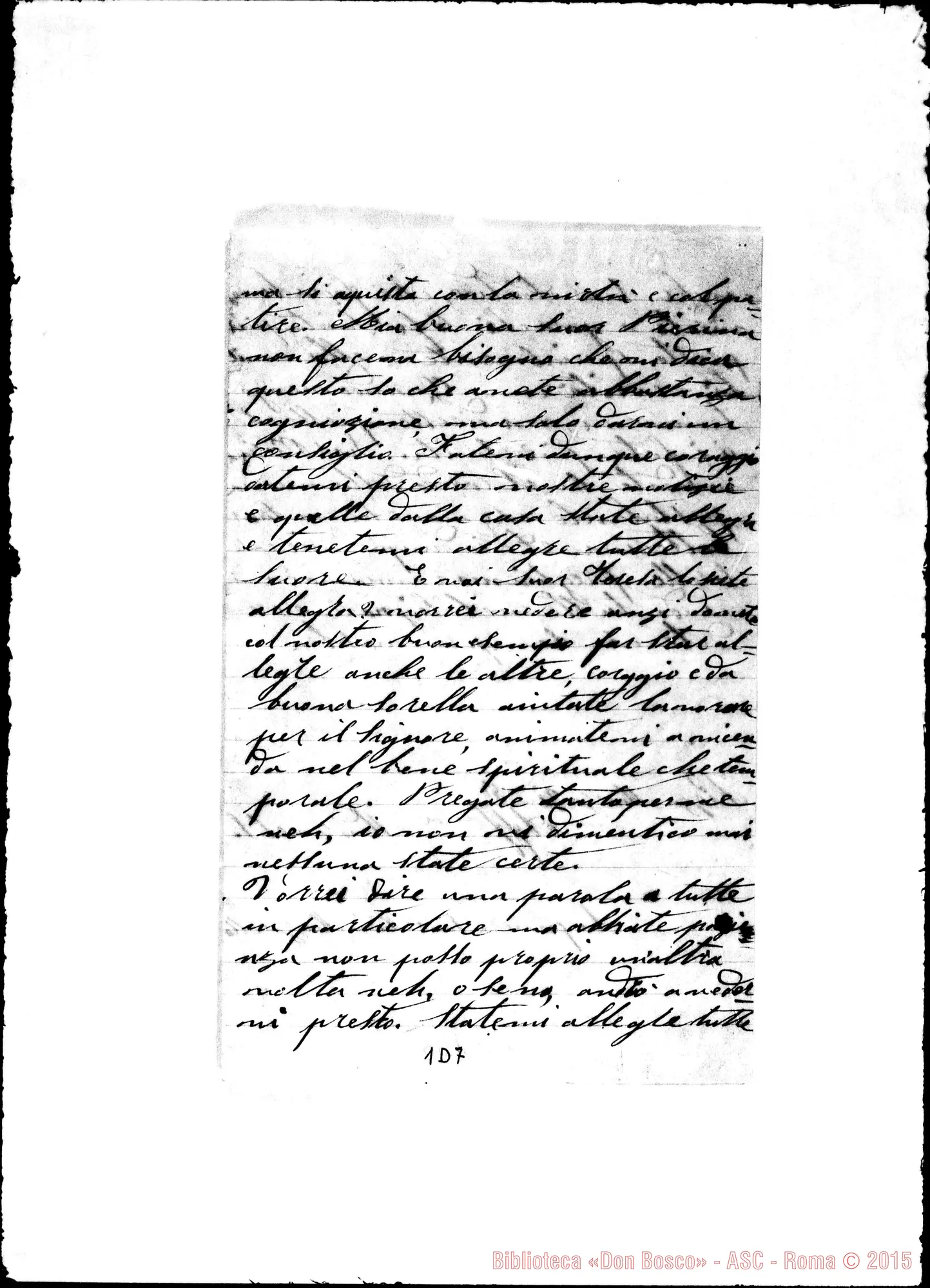 Fotogramma D 7 — Suor Pierina Marassi Nizza, 31-03-1880 Autografa