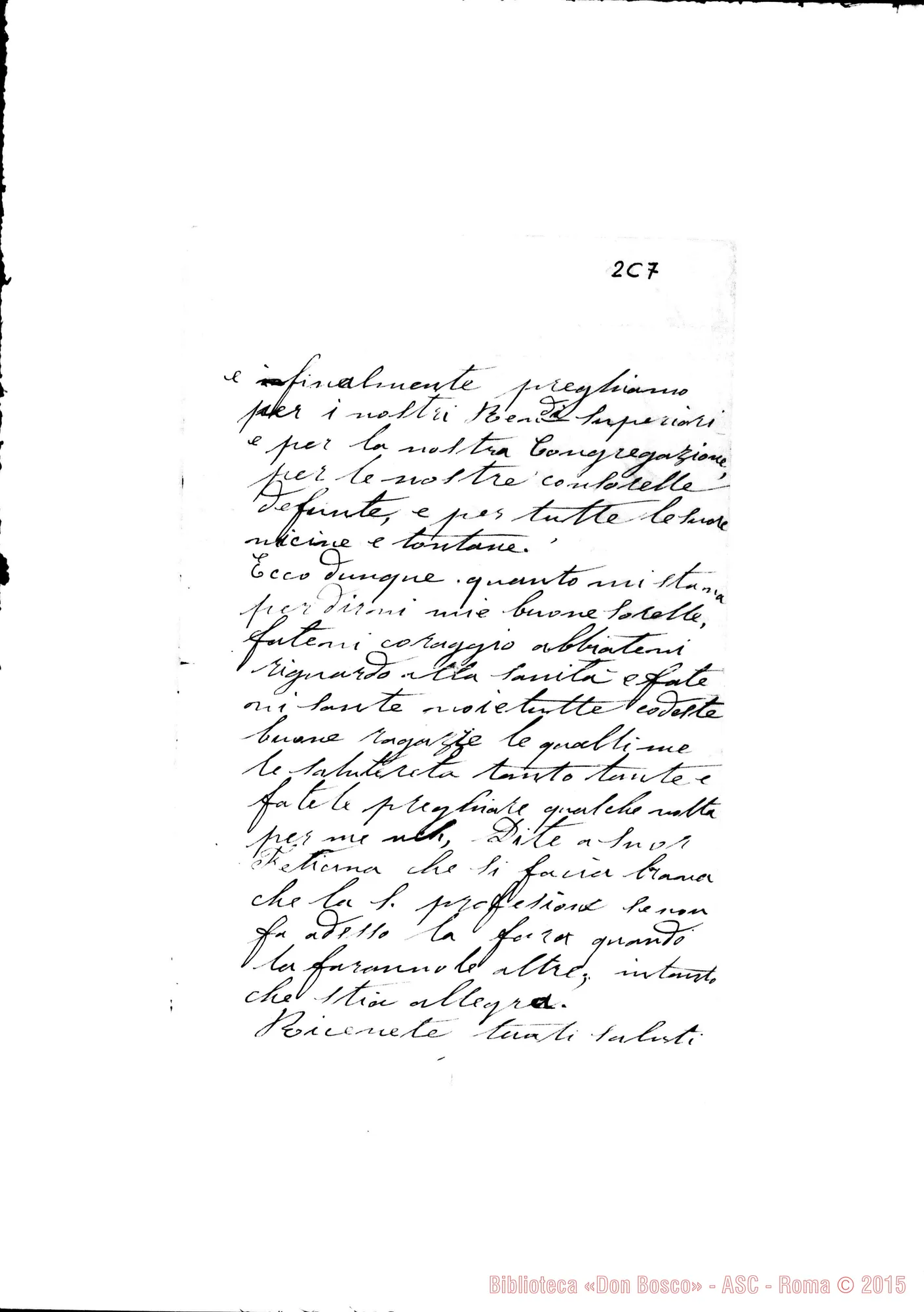 Fotogramma C 7 — Suor Torta E Suore Nizza, 30-11-1880 Autografa