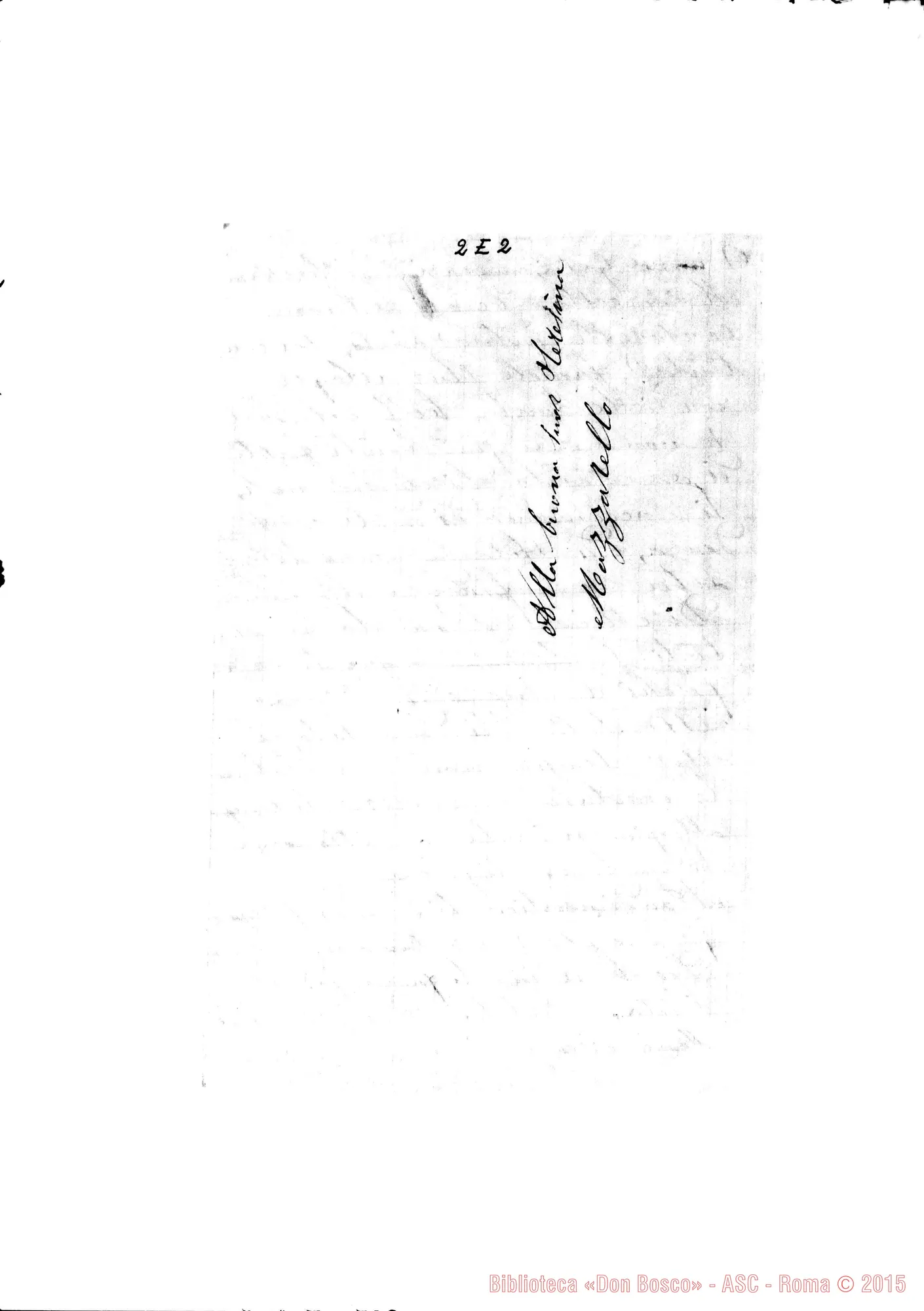 Fotogramma E 2 — Sr. Teresina Mazzarello Nizza, 17-01-1881 Autografa