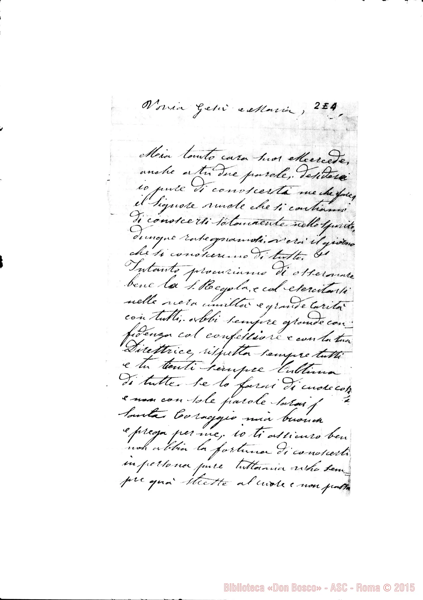 Fotogramma E 4 — Suor Mercedes Stabler Nizza, 00-01-1881 Autografa