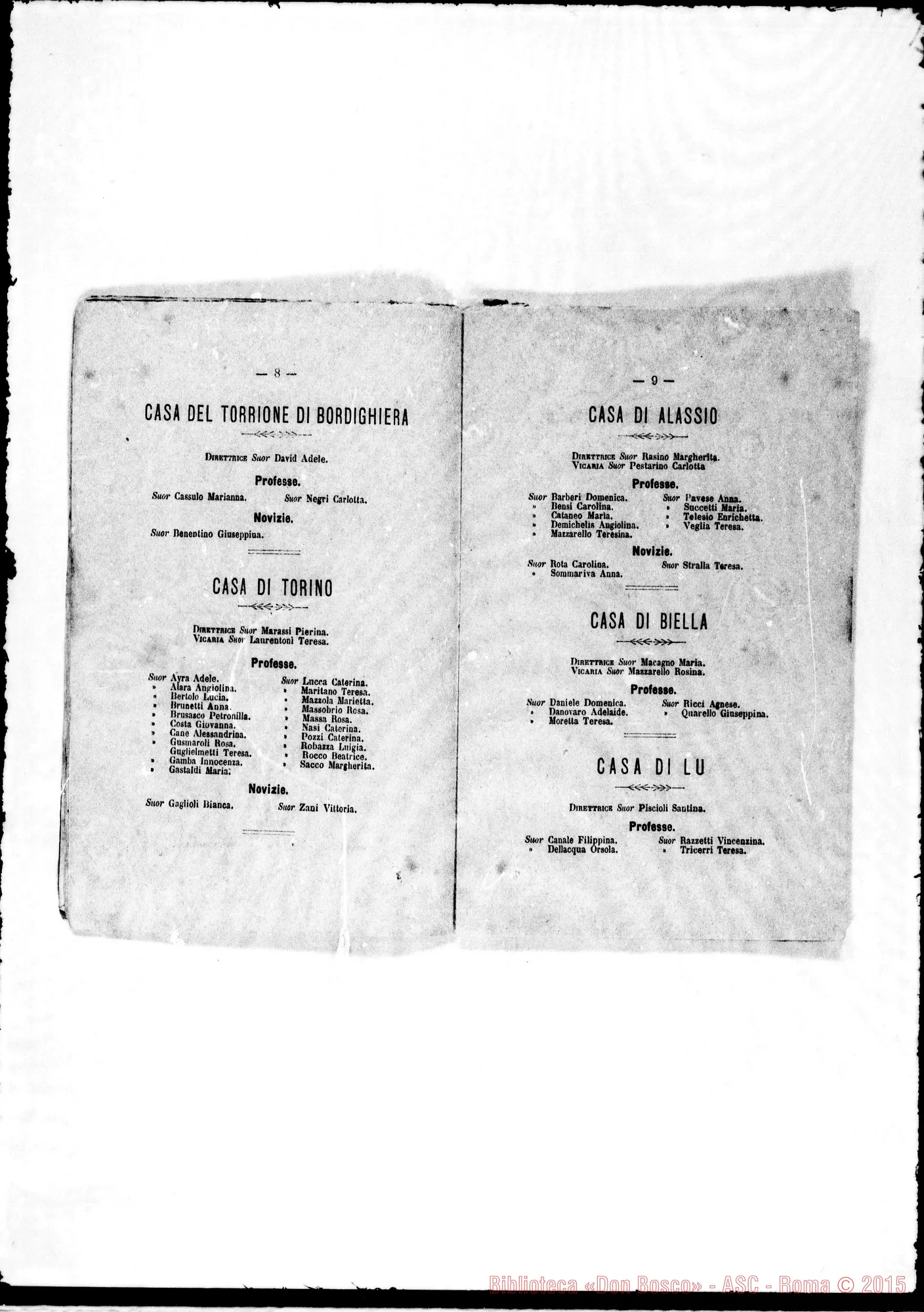 Fotogramma E 2 — Elenco stampato dell’anno 1878. «…Figlie di M.A. aggregate alla Soc. Salesiana»