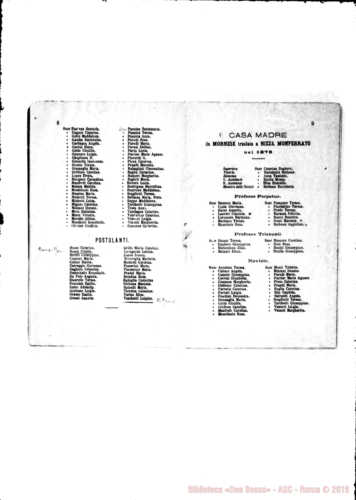 Fotogramma C 4 — Elenco dell’anno 1883. Stampato