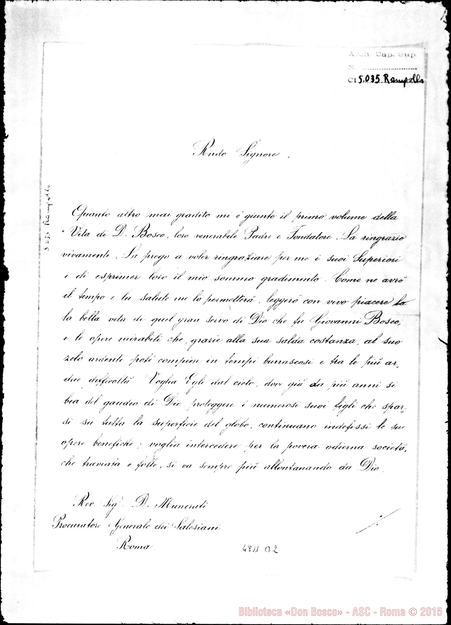 Fotogramma B 2 — Card. Rampolla-Don Munerati Dante. Roma, 26-02-1911
